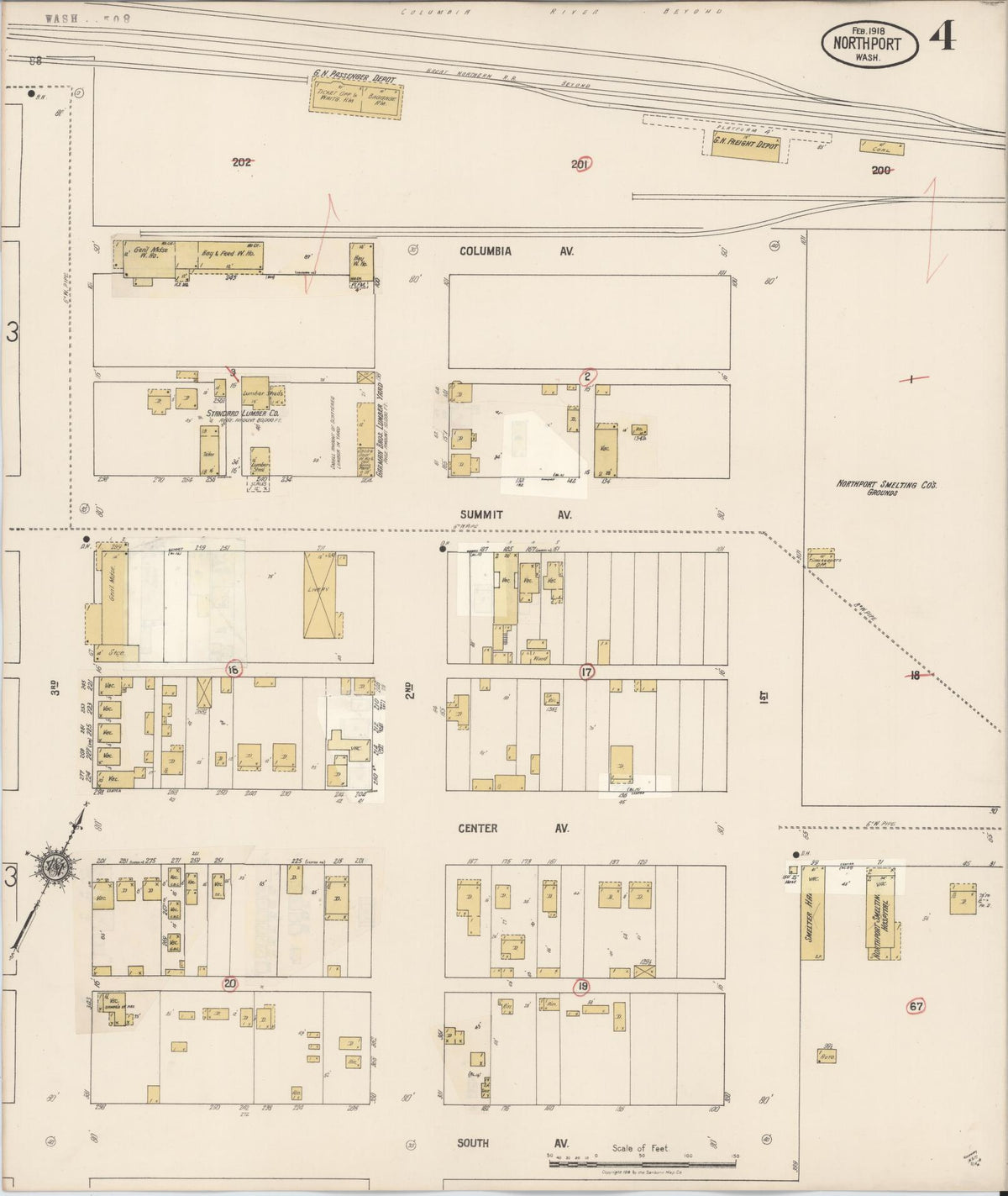 Sanborn Fire Insurance Map from Northport, Stevens County, Washington (1929), Sheet #0004 - Historic Sanborn Fire Insurance Map Print, vintage old map wall art, antique decor, genealogy gift, Washington Washington map