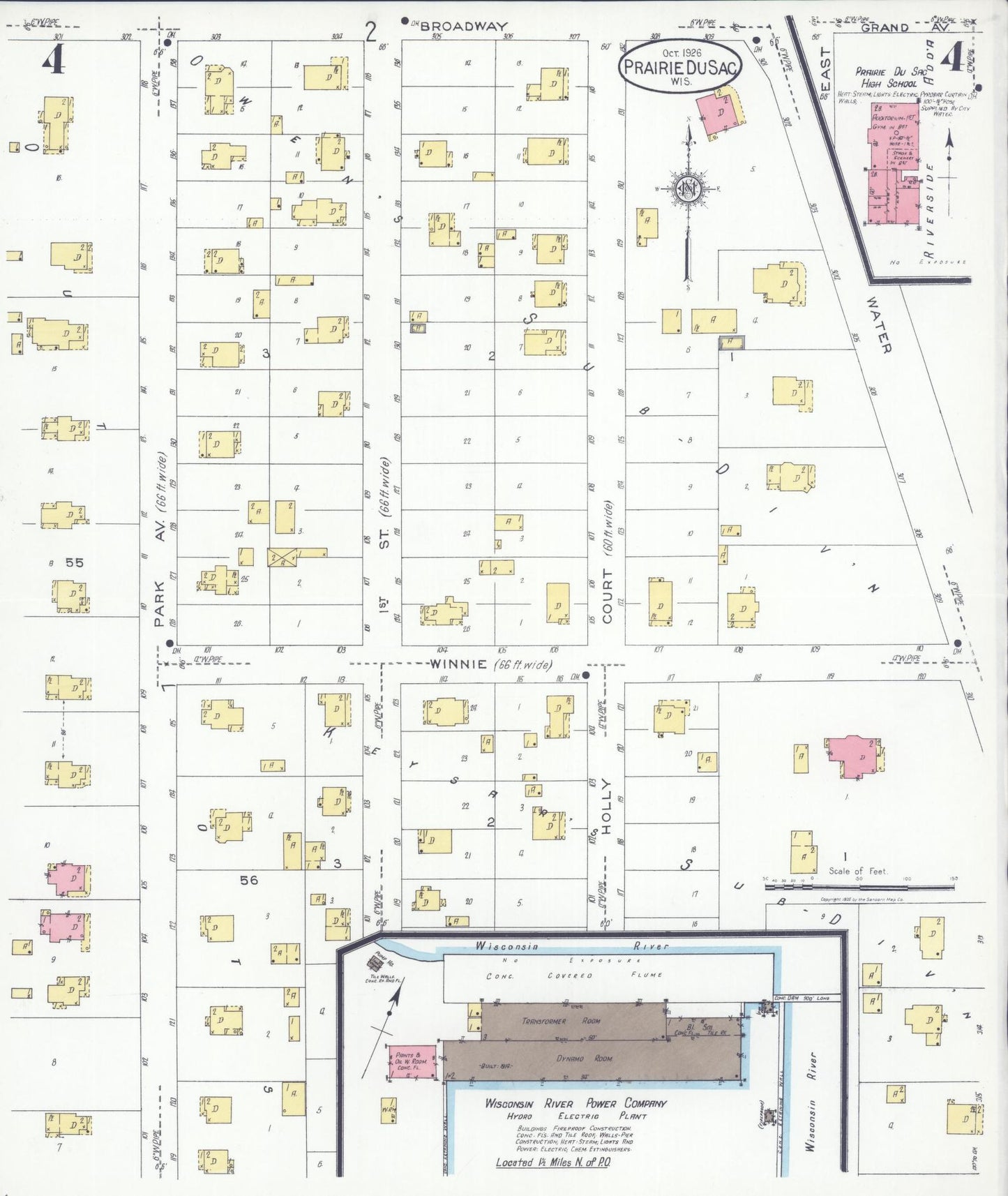Sanborn Fire Insurance Map from Prairie du Sac, Sauk County, Wisconsin (1926), Sheet #0004 - Complete Map Set gallery image, historic Sanborn map, vintage wall art, Wisconsin Wisconsin