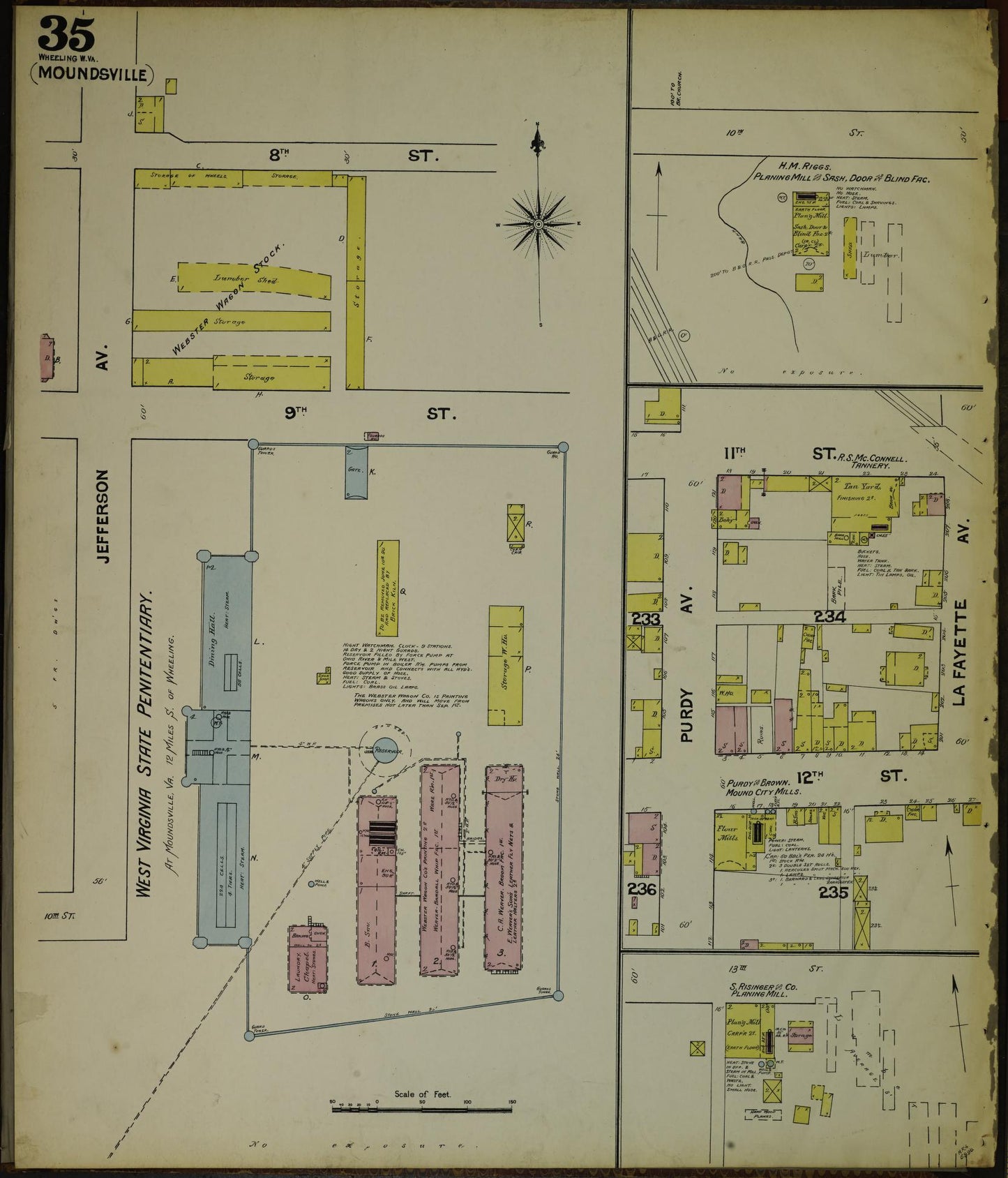 Sanborn Fire Insurance Map from Wheeling, Ohio County, West Virginia (1890), Sheet #0035 - Complete Map Set gallery image, historic Sanborn map, vintage wall art, West Virginia West Virginia