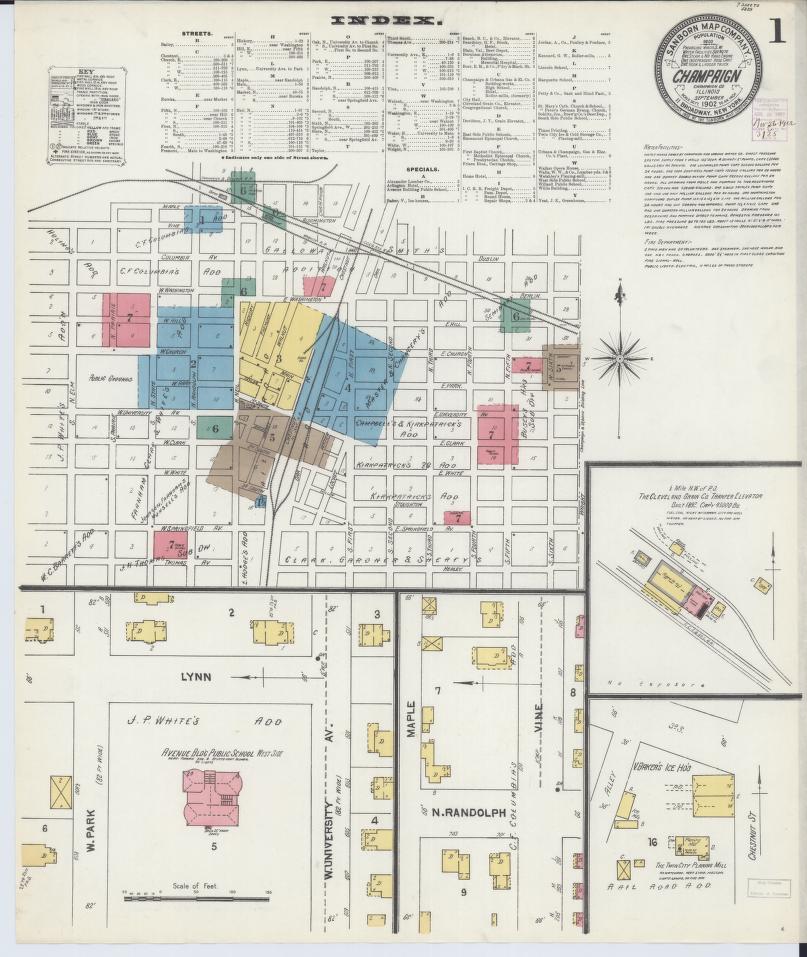Sanborn Fire Insurance Map from Champaign, Champaign County, Illinois. (1902) – Map View