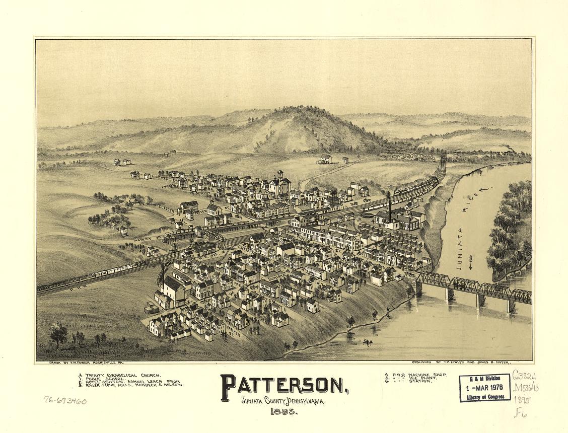 Patterson, Juniata County, Pennsylvania. (1895) – Historic Bird’s-Eye View Panorama Print