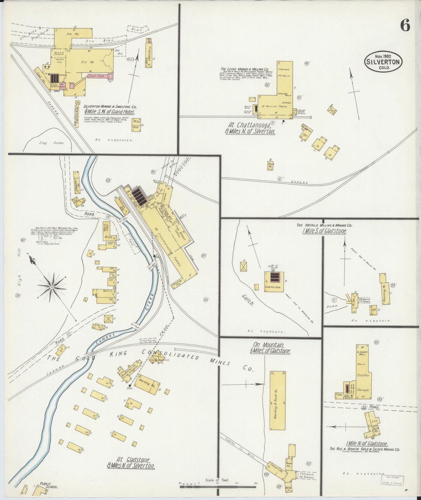 Sanborn Fire Insurance Map from Silverton, San Juan County, Colorado (1902), Sheet #0006 - Complete Map Set gallery image, historic Sanborn map, vintage wall art, Colorado Colorado