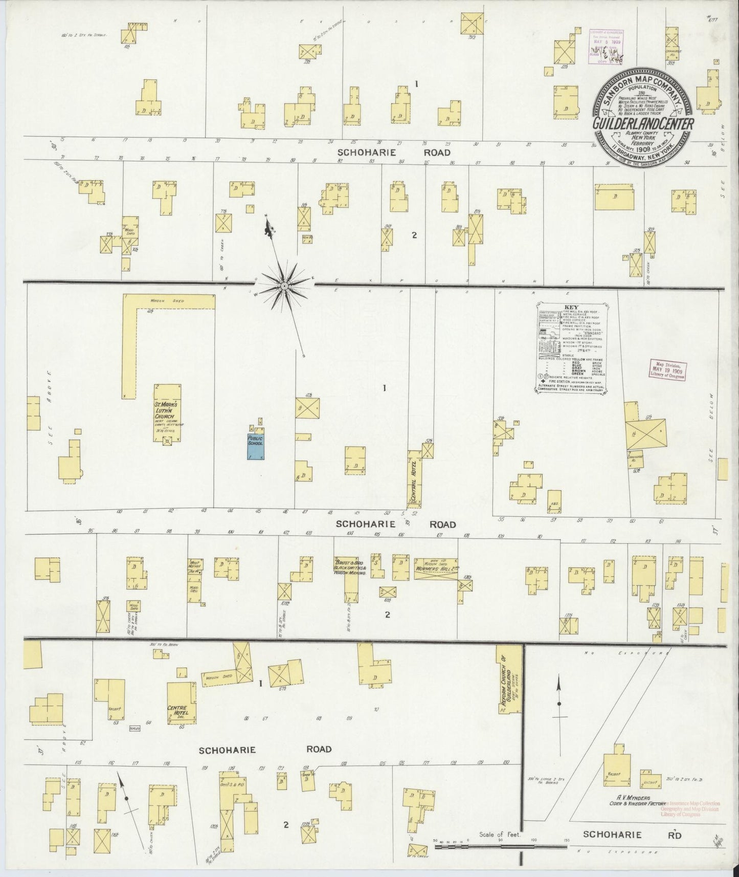 Sanborn Fire Insurance Map from Guilderland Center, Albany County, New York. (1909) – Historic Sanborn Fire Insurance Map Print