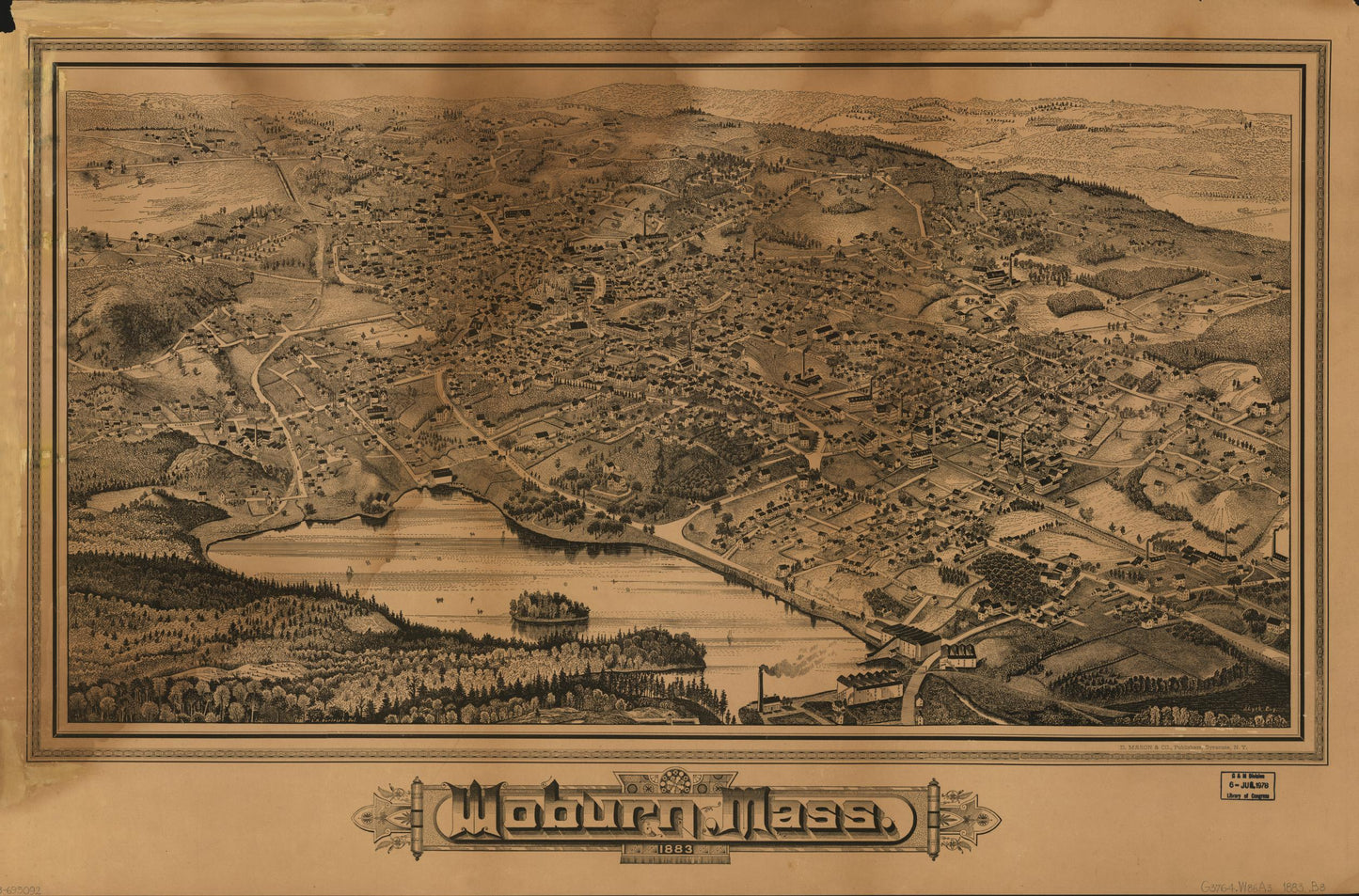 Woburn, Mass., 1883 (1883) – Historic Bird’s-Eye View Panorama Print
