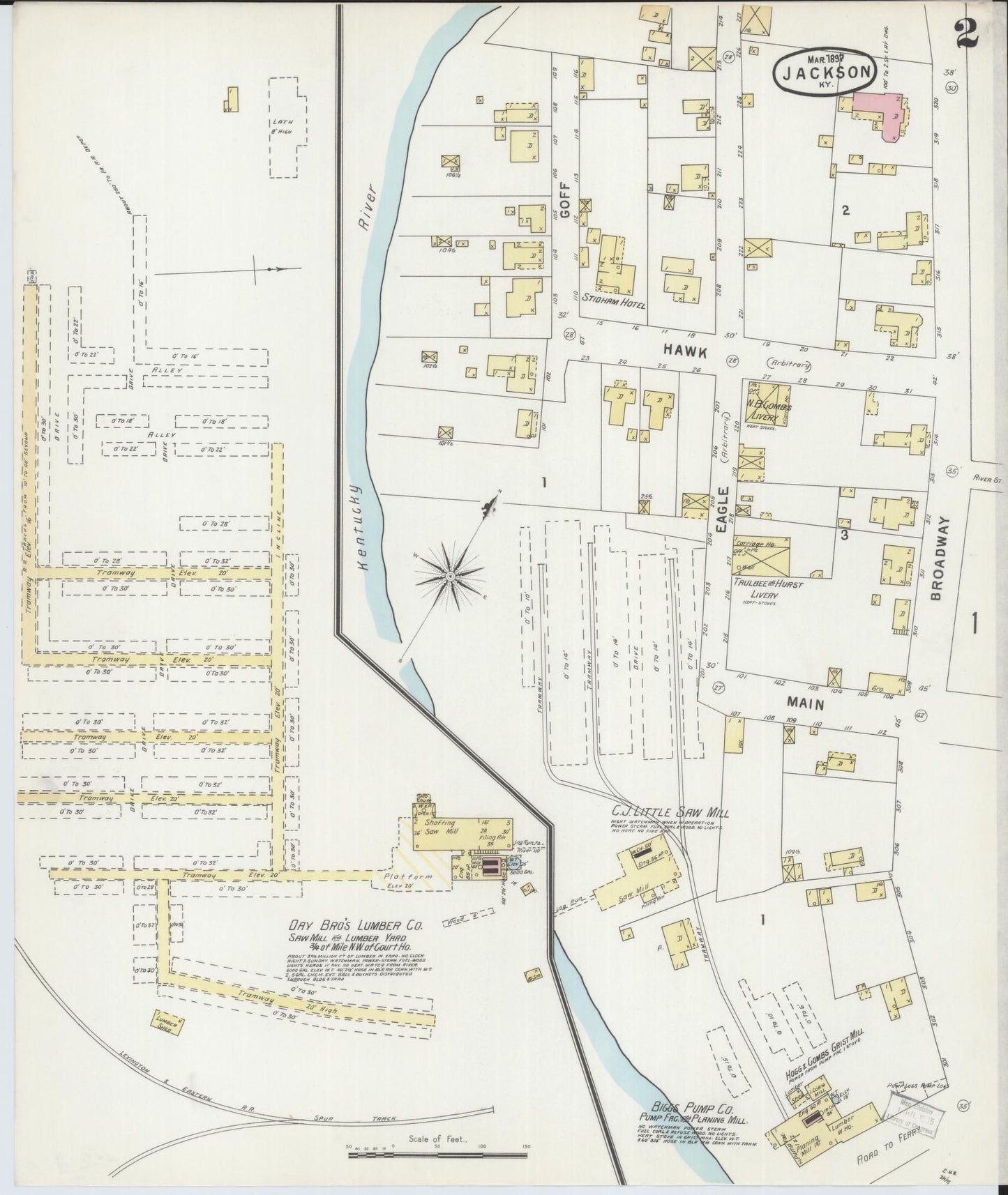 Sanborn Fire Insurance Map from Jackson, Breathitt County, Kentucky (1897), Sheet #0002 - Complete Map Set gallery image, historic Sanborn map, vintage wall art, Kentucky Kentucky