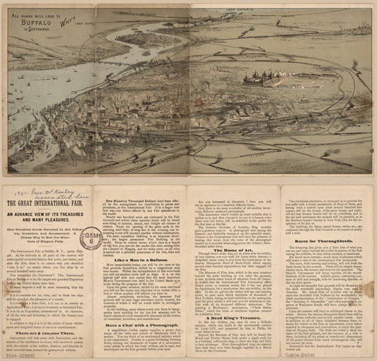 All roads will lead to Buffalo in September. (1888) – Historic Bird’s-Eye View Panorama Print