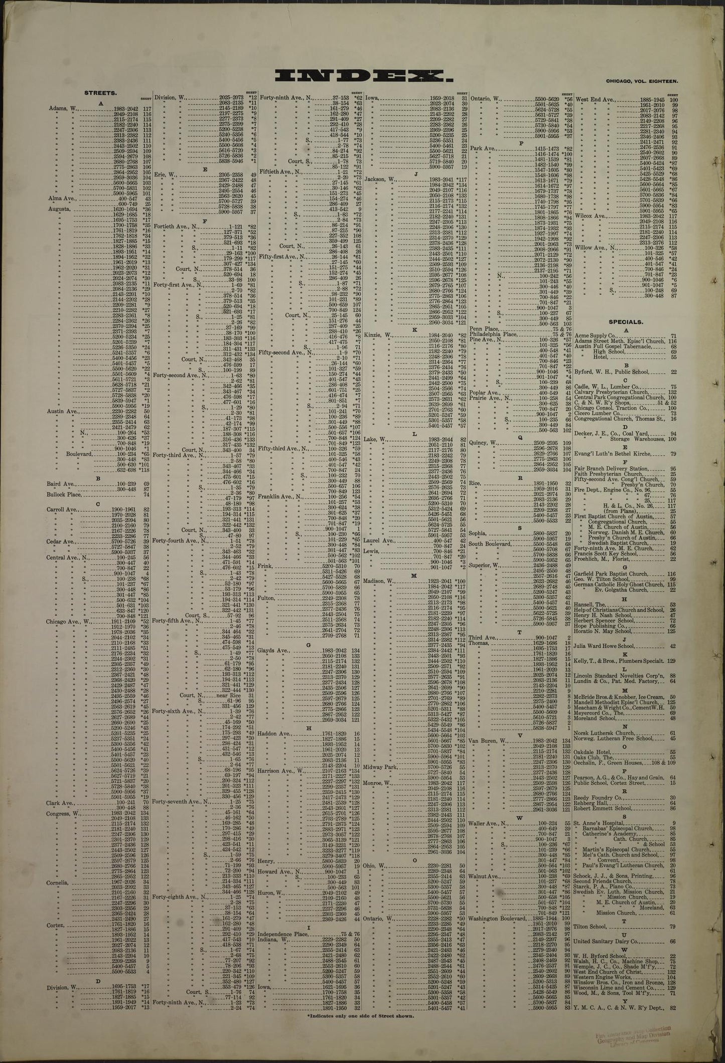 Sanborn Fire Insurance Map from Chicago, Cook County, Illinois. (1908), Sheet 1 – Historic Sanborn Fire Insurance Map Print