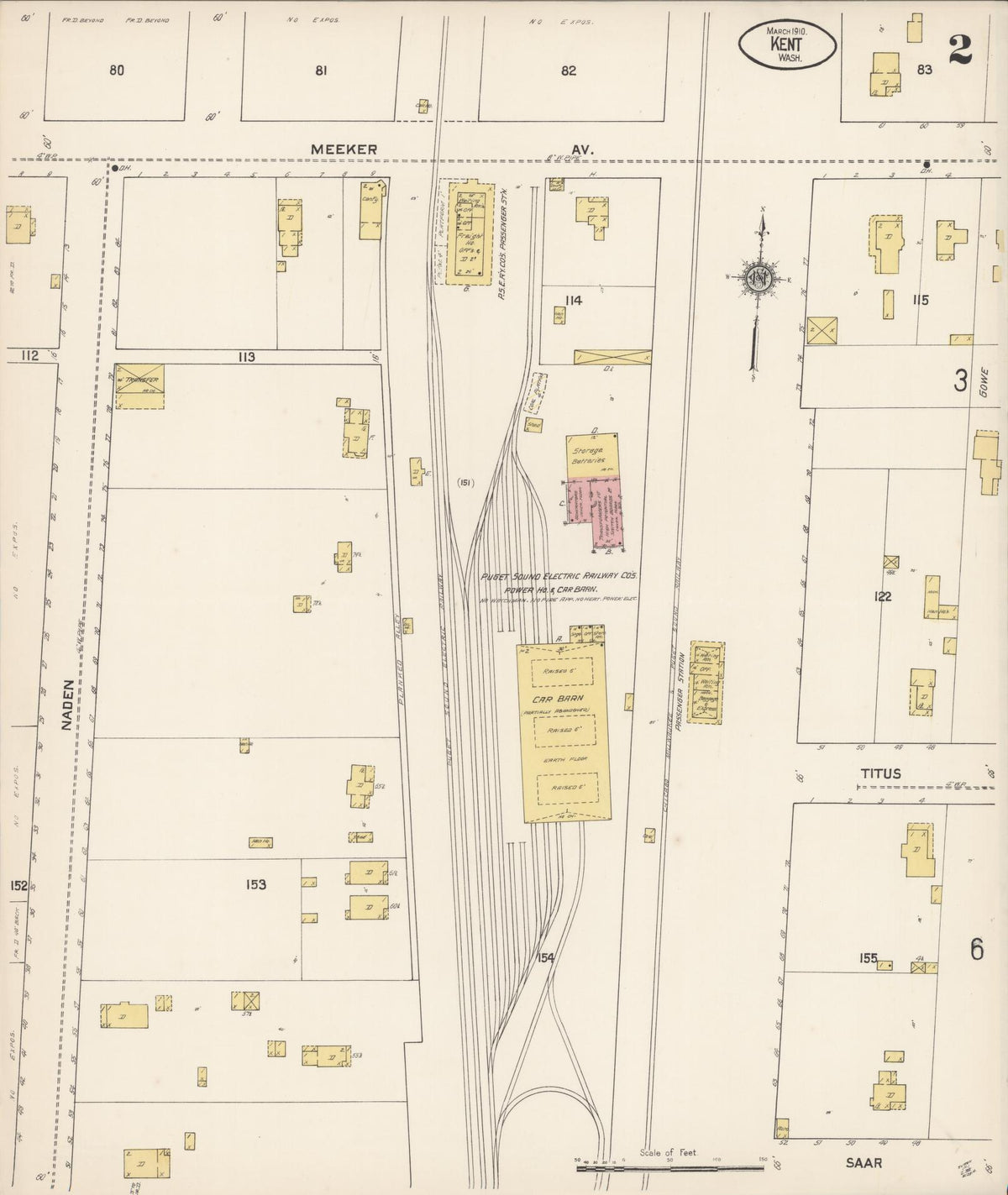Sanborn Fire Insurance Map from Kent, King County, Washington (1910), Sheet #0002 - Historic Sanborn Fire Insurance Map Print, vintage old map wall art, antique decor, genealogy gift, Washington Washington map