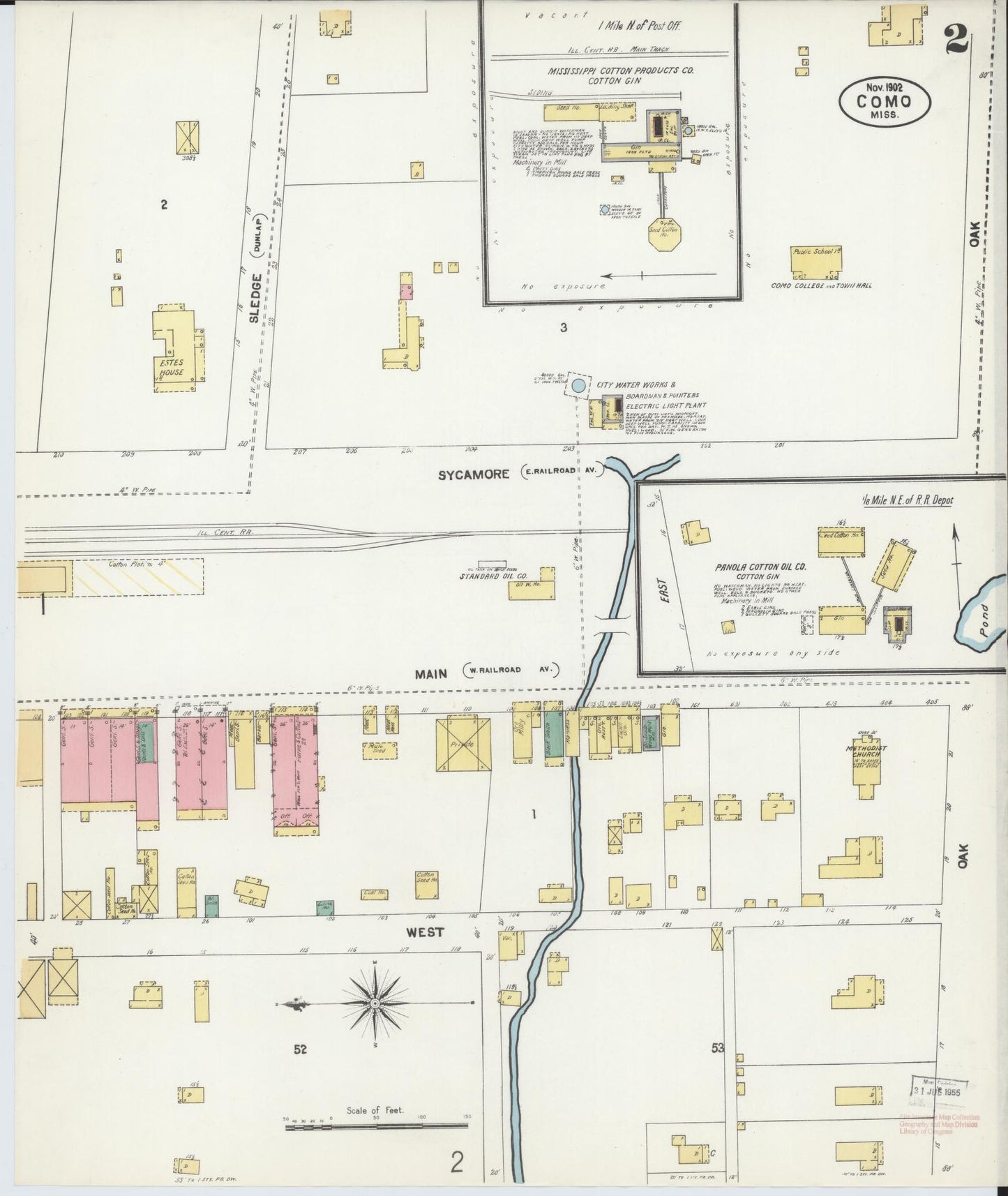 Sanborn Fire Insurance Map from Como, Panola County, Mississippi (1902), Sheet #0002 - Complete Map Set gallery image, historic Sanborn map, vintage wall art, Mississippi Mississippi