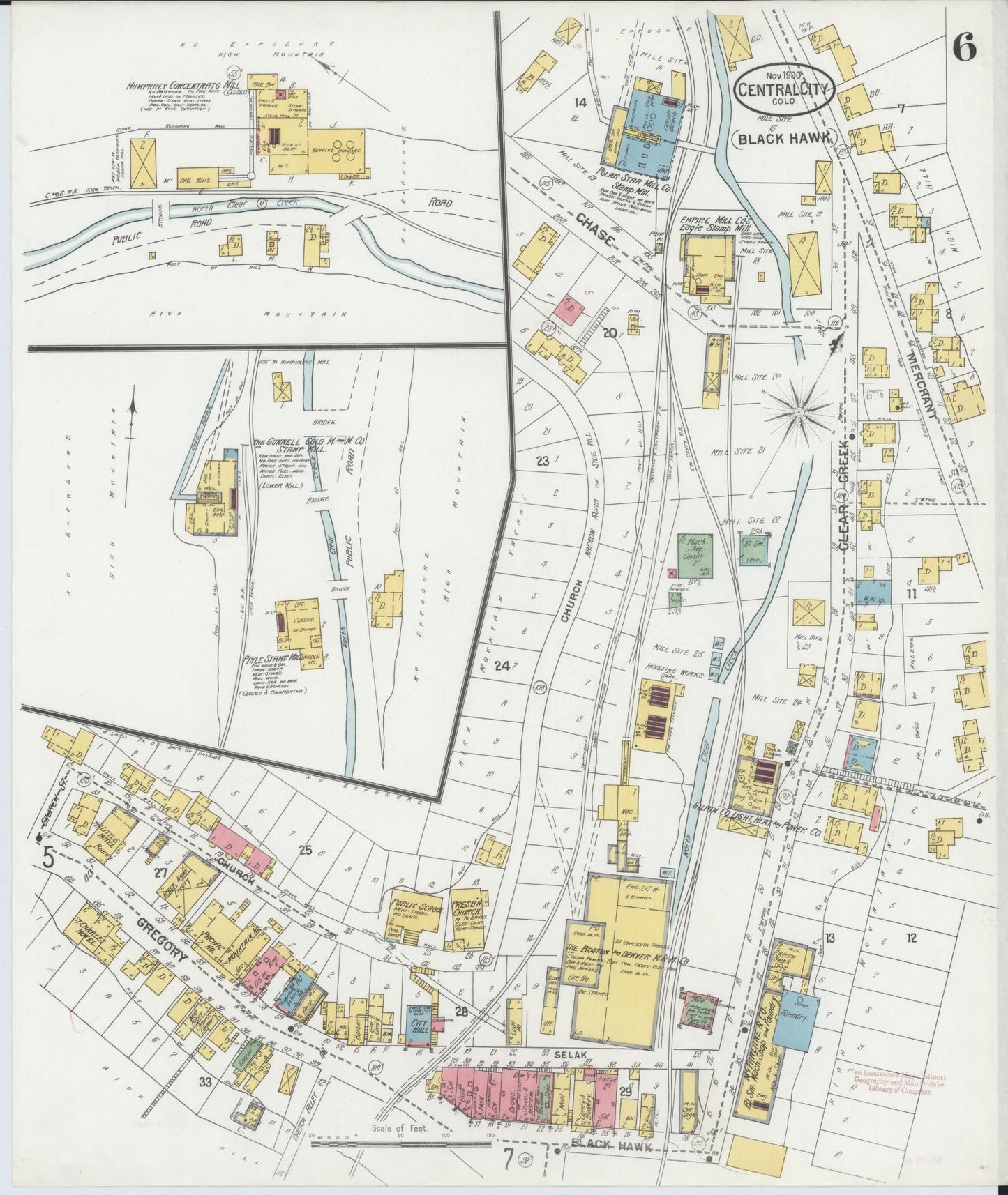 Sanborn Fire Insurance Map from Central City, Gilpin County, Colorado (1900), Sheet #0006 - Historic Sanborn Fire Insurance Map Print, vintage old map wall art, antique decor, genealogy gift, Colorado Colorado map