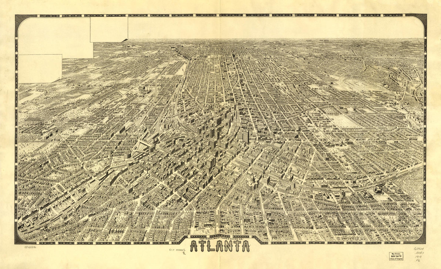 Atlanta. (1919) – Historic Bird’s-Eye View Panorama Print