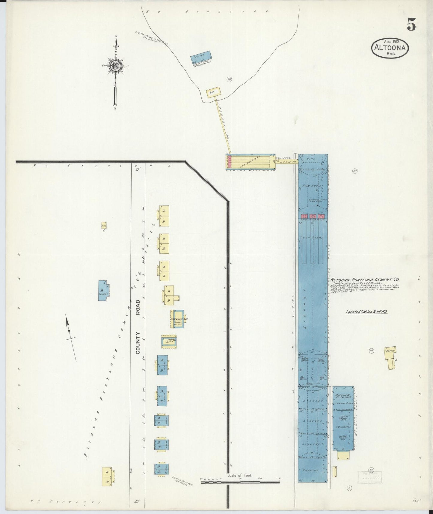 Sanborn Fire Insurance Map from Altoona, Wilson County, Kansas (1913), Sheet #0005 - Complete Map Set gallery image, historic Sanborn map, vintage wall art, Kansas Kansas