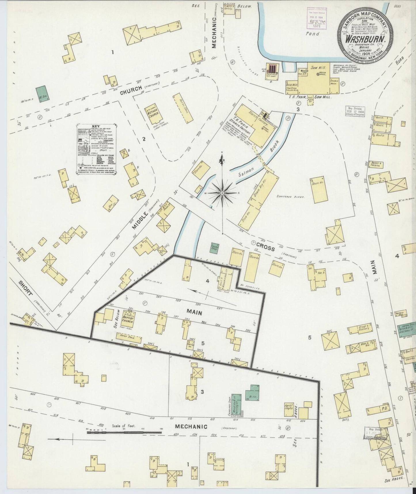 Sanborn Fire Insurance Map from Washburn, Aroostook County, Maine. (1904) – Historic Sanborn Fire Insurance Map Print