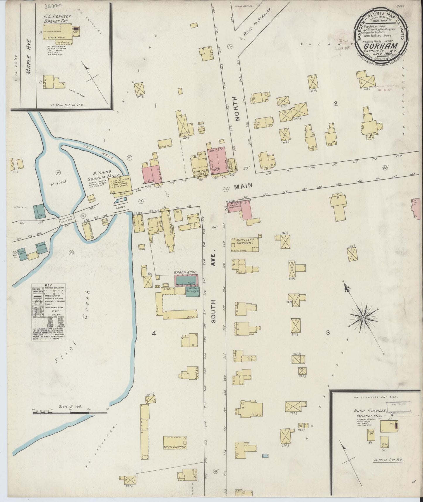Sanborn Fire Insurance Map from Gorham, Ontario County, New York. (1894) – Historic Sanborn Fire Insurance Map Print