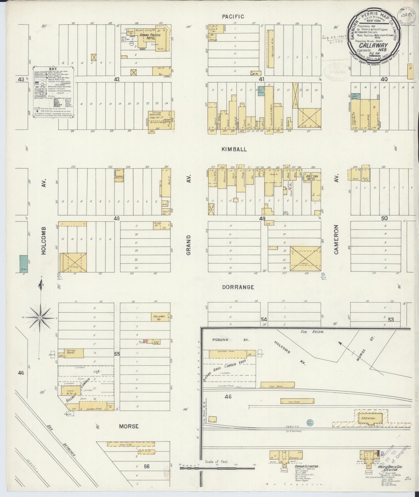 Sanborn Fire Insurance Map from Callaway, Custer County, Nebraska (1899), Sheet #0001 - Historic Sanborn Fire Insurance Map Print, vintage old map wall art, antique decor, genealogy gift, Nebraska Nebraska map