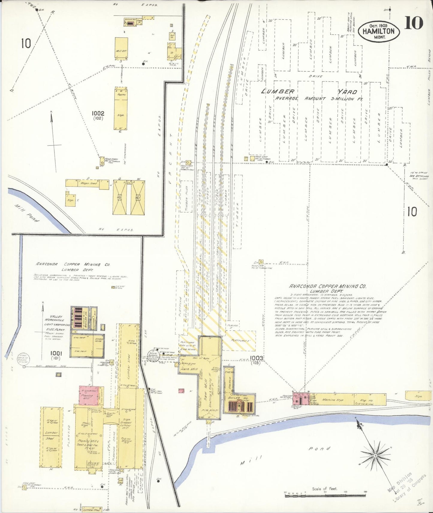 Sanborn Fire Insurance Map from Hamilton, Ravalli County, Montana (1909), Sheet #0010 - Complete Map Set gallery image, historic Sanborn map, vintage wall art, Montana Montana