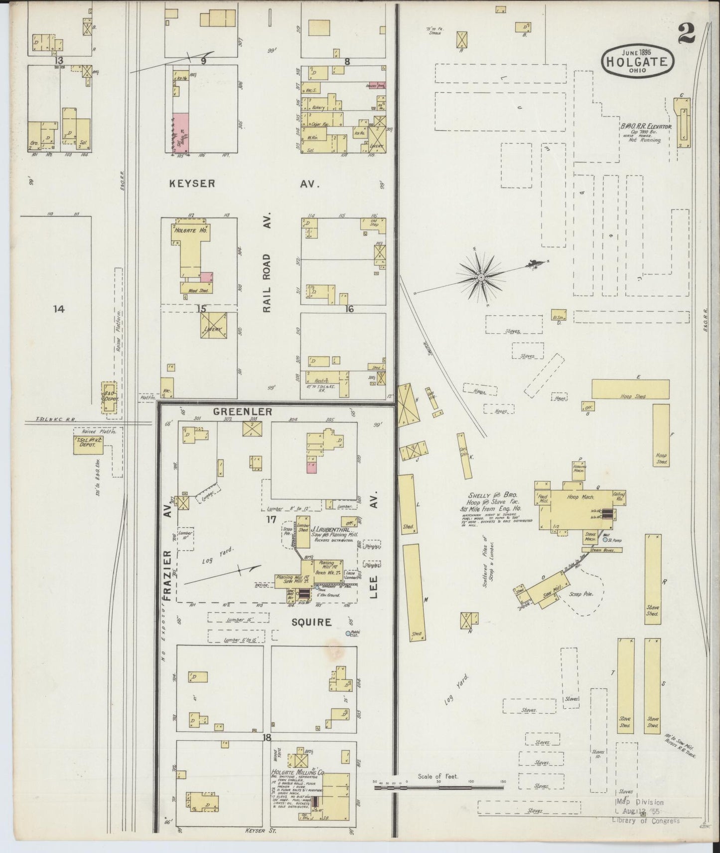 Sanborn Fire Insurance Map from Holgate, Henry County, Ohio (1895), Sheet #0002 - Complete Map Set gallery image, historic Sanborn map, vintage wall art, Ohio Ohio