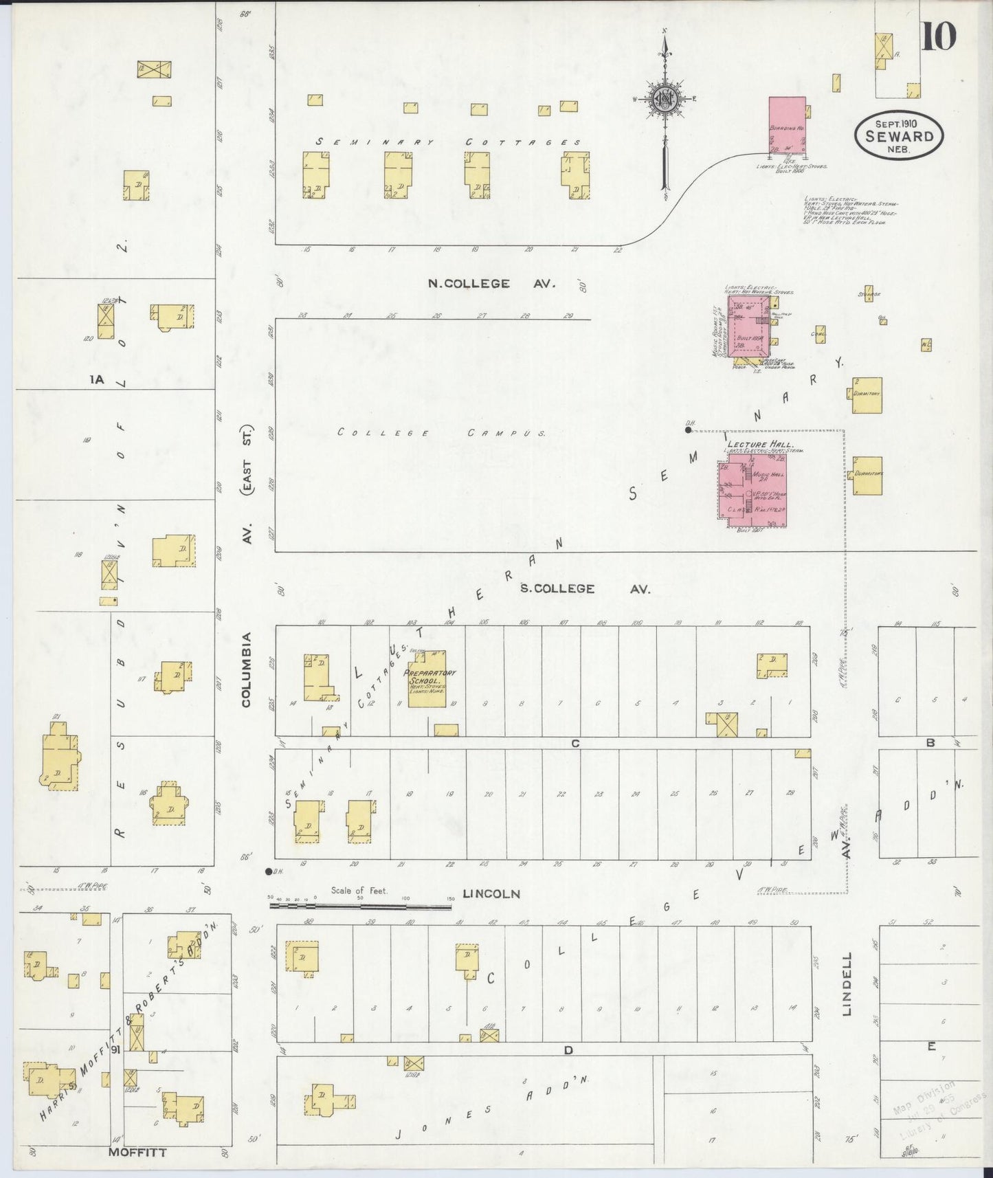 Sanborn Fire Insurance Map from Seward, Seward County, Nebraska (1910), Sheet #0010 - Complete Map Set gallery image, historic Sanborn map, vintage wall art, Nebraska Nebraska