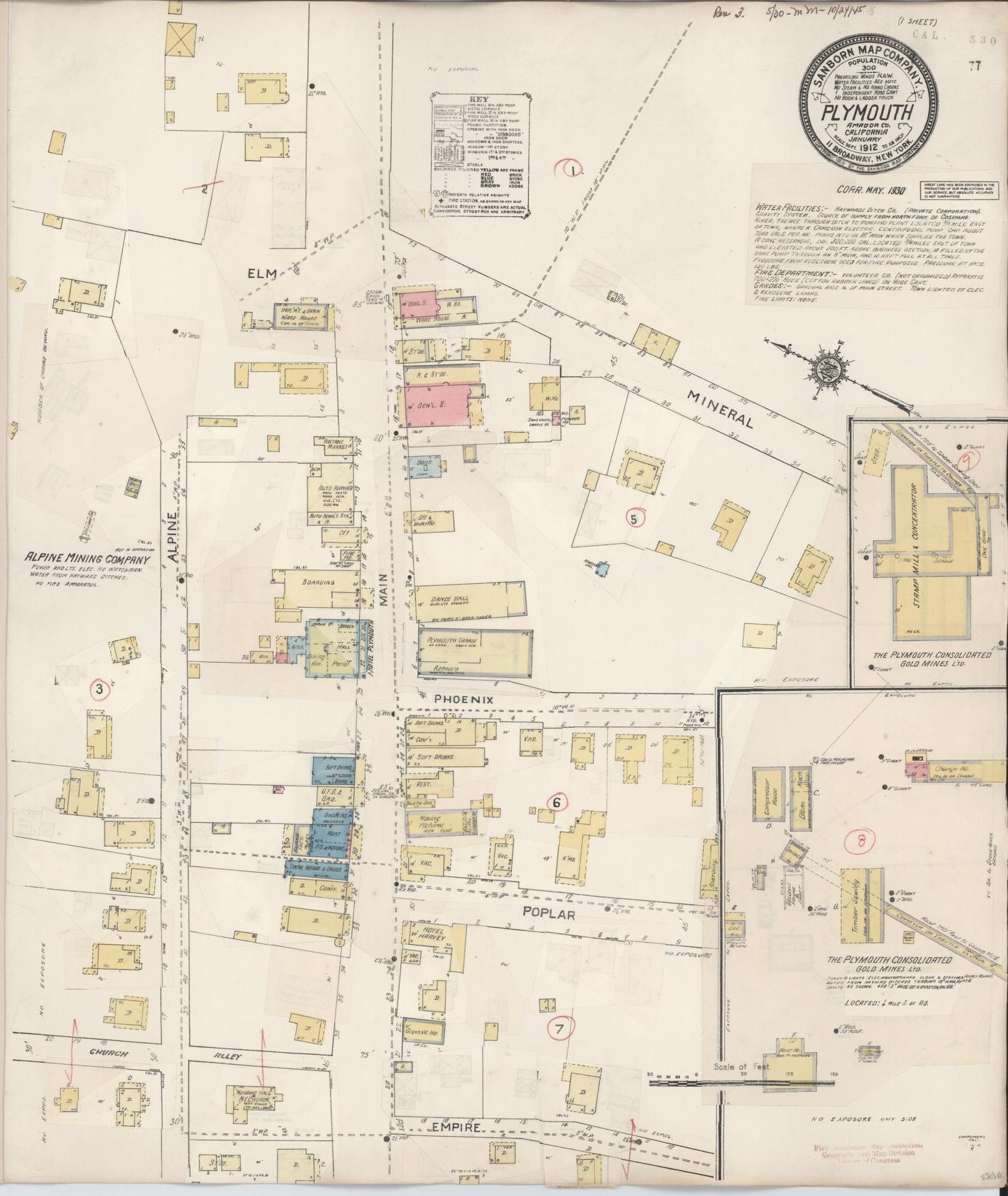 Sanborn Fire Insurance Map from Plymouth, Amador County, California. (1930) – Historic Sanborn Fire Insurance Map Print
