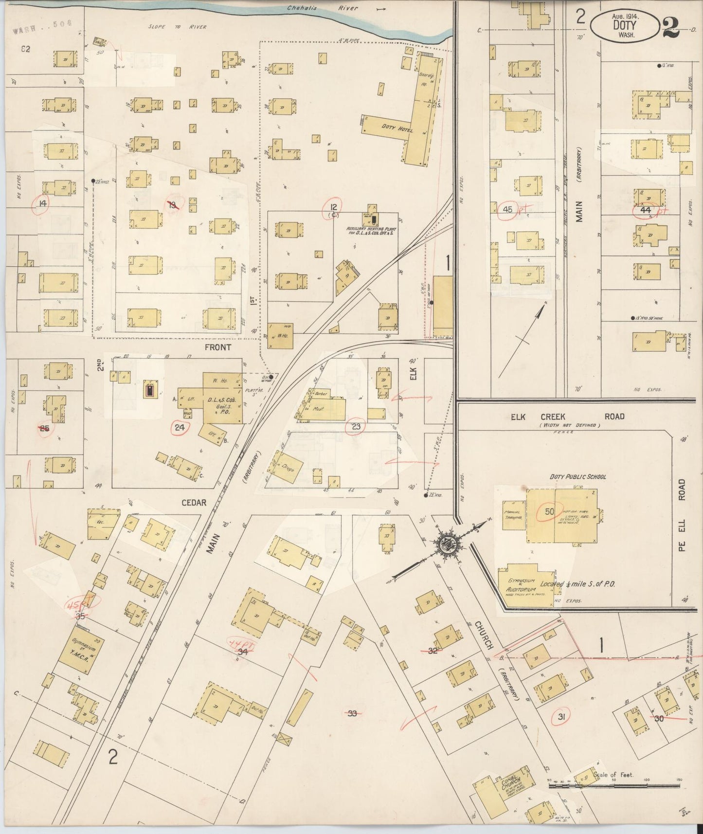 Sanborn Fire Insurance Map from Doty, Lewis County, Washington (1927), Sheet #0002 - Complete Map Set gallery image, historic Sanborn map, vintage wall art, Washington Washington