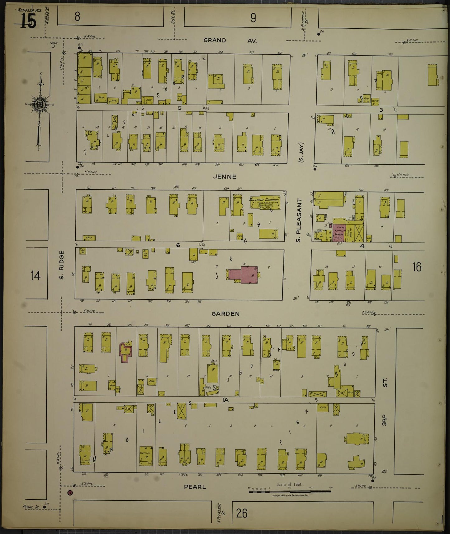 Sanborn Fire Insurance Map from Kenosha, Kenosha County, Wisconsin. (1918), Sheet 19