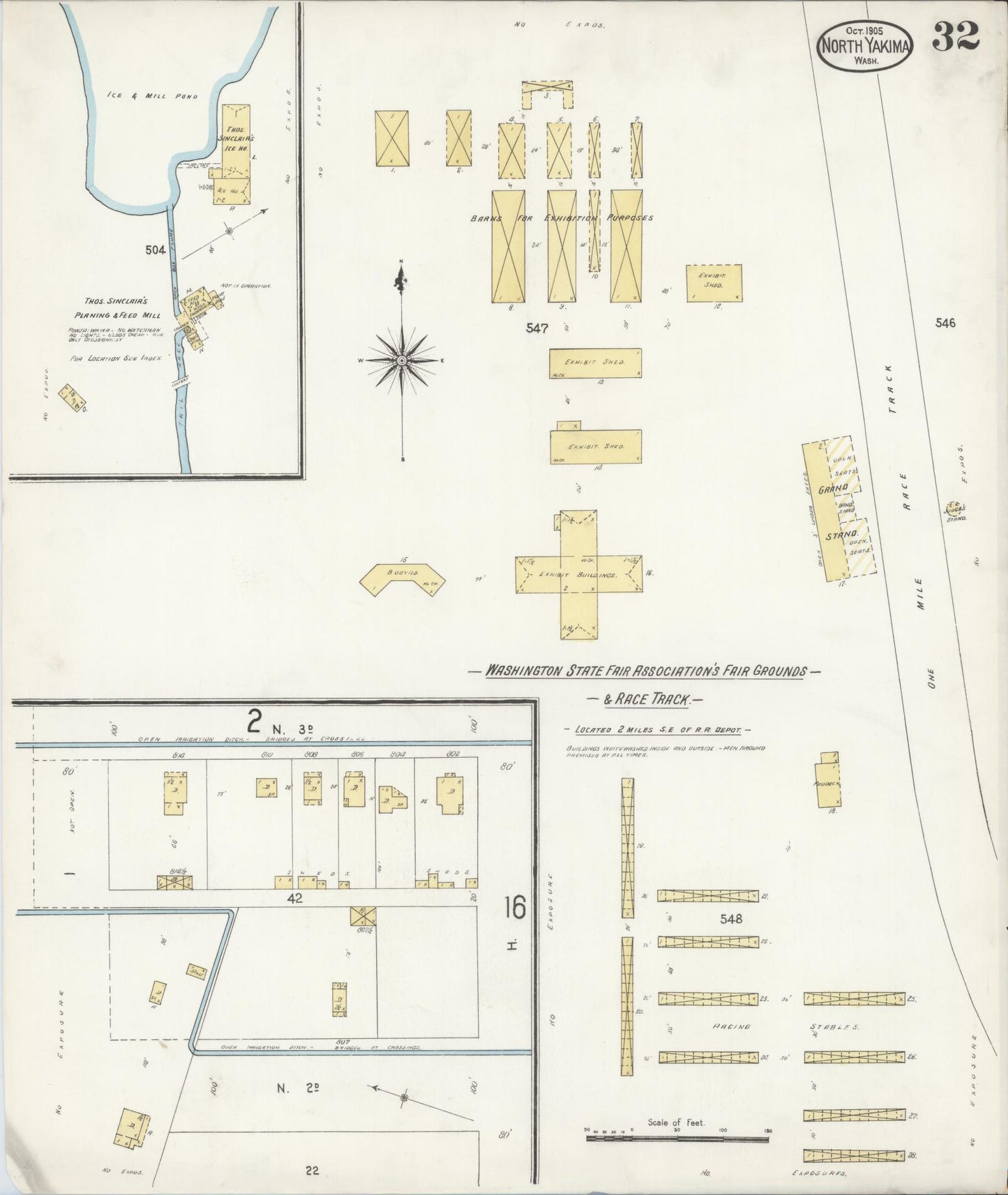 Sanborn Fire Insurance Map from North Yakima, Yakima County, Washington (1905), Sheet #0032 - Complete Map Set gallery image, historic Sanborn map, vintage wall art, Washington Washington