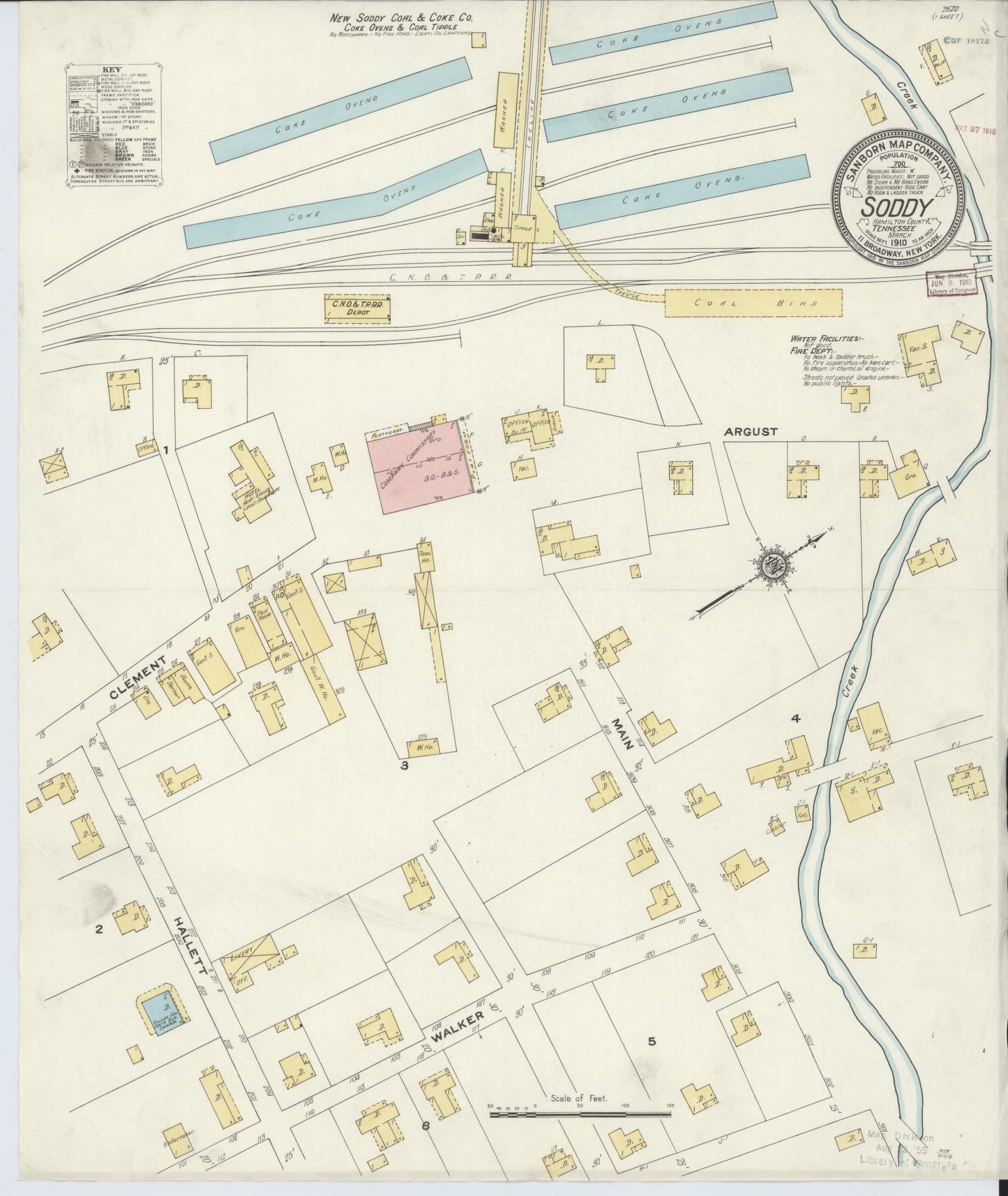 Sanborn Fire Insurance Map from Soddy, Hamilton County, Tennessee. (1910) – Historic Sanborn Fire Insurance Map Print
