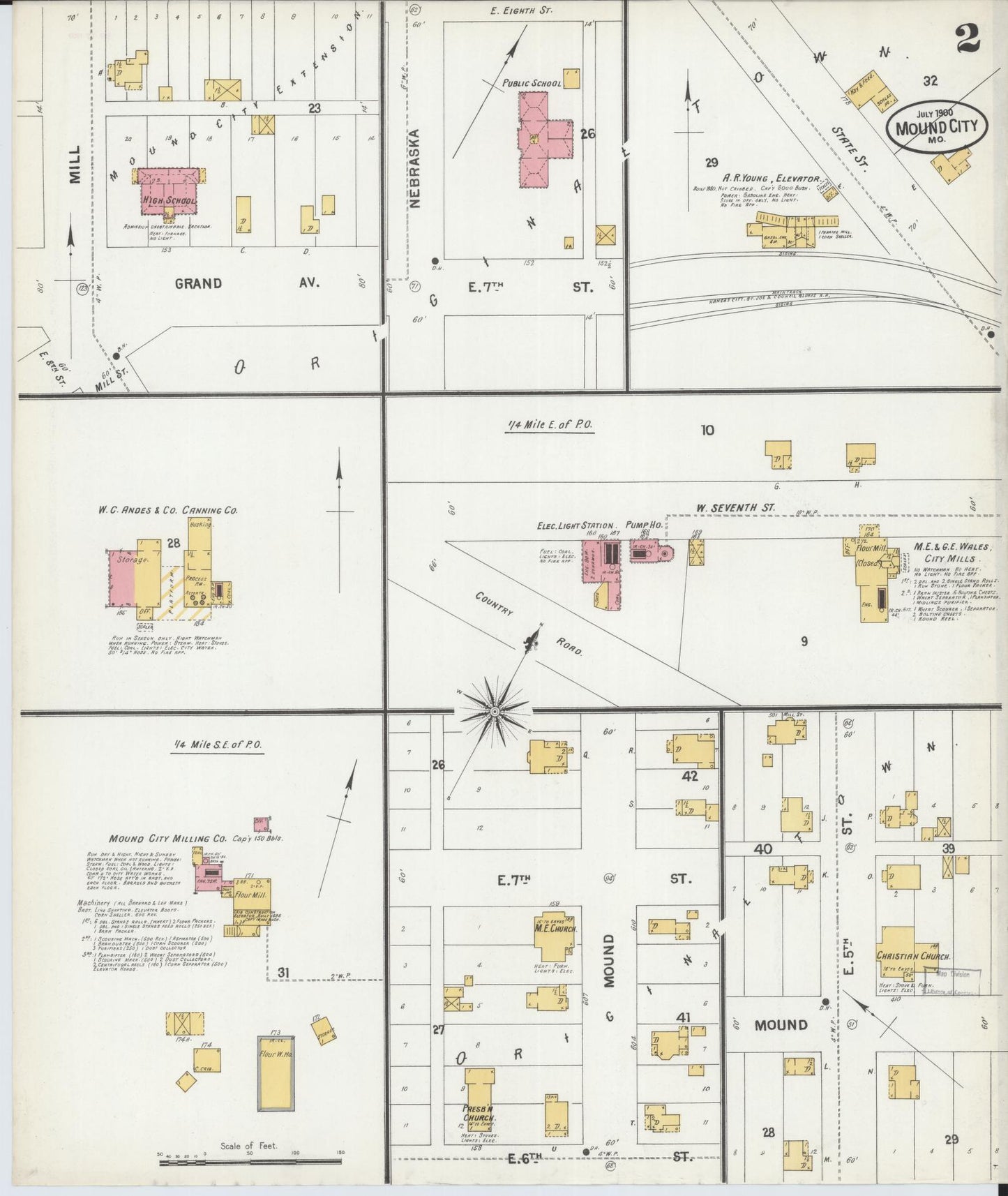 Sanborn Fire Insurance Map from Mound City, Holt County, Missouri (1900), Sheet #0002 - Historic Sanborn Fire Insurance Map Print, vintage old map wall art, antique decor, genealogy gift, Missouri Missouri map