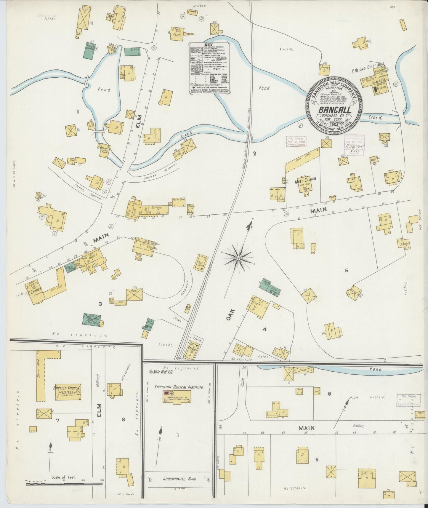 Sanborn Fire Insurance Map from Bangall, Dutchess County, New York. (1905) – Historic Sanborn Fire Insurance Map Print