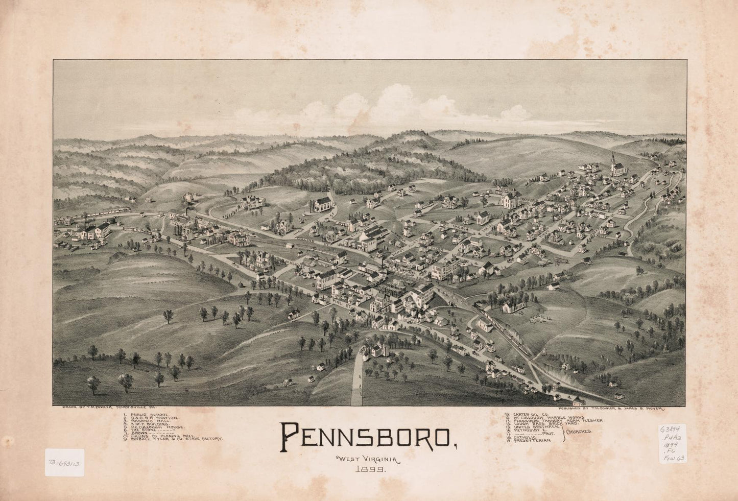 Pennsboro, West Virginia 1899 (1899) – Historic Bird’s-Eye View Panorama Print