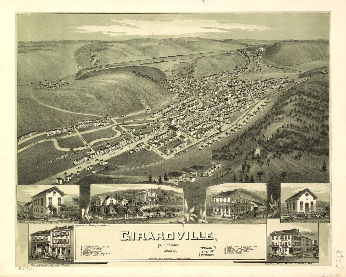 Girardville, Pennsylvania. (1889) – Historic Bird’s-Eye View Panorama Print