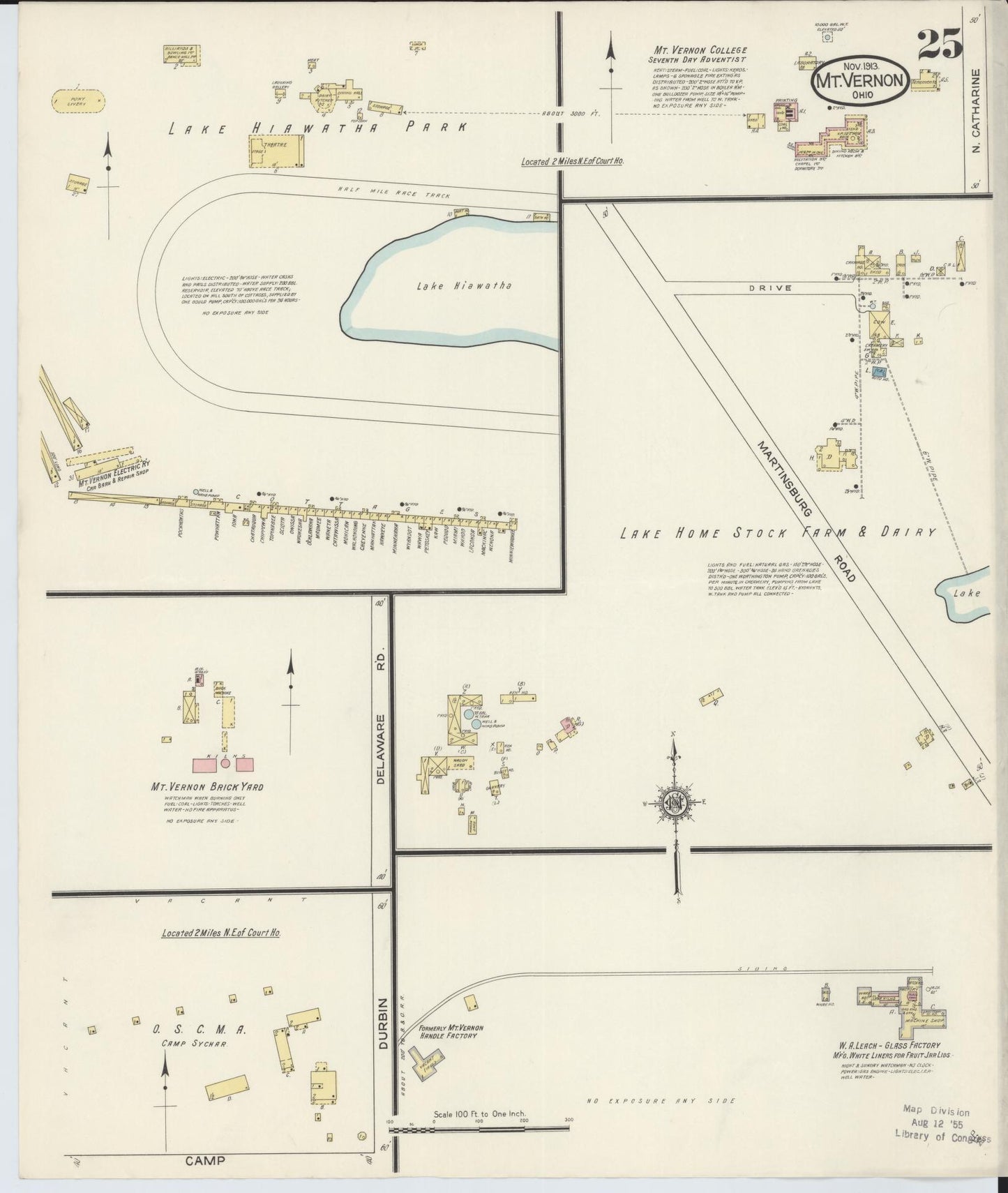 Sanborn Fire Insurance Map from Mount Vernon, Knox County, Ohio (1913), Sheet #0025 - Historic Sanborn Fire Insurance Map Print, vintage old map wall art, antique decor, genealogy gift, Ohio Ohio map