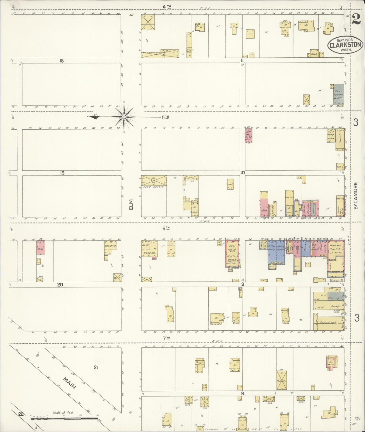 Sanborn Fire Insurance Map from Clarkston, Asotin County, Washington (1908), Sheet #0002 - Historic Sanborn Fire Insurance Map Print, vintage old map wall art, antique decor, genealogy gift, Washington Washington map