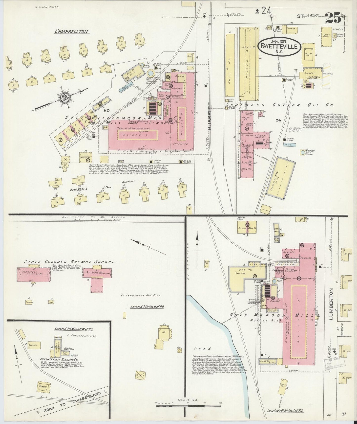 Sanborn Fire Insurance Map from Fayetteville, Cumberland County, North Carolina (1914), Sheet #0025 - Historic Sanborn Fire Insurance Map Print, vintage old map wall art, antique decor, genealogy gift, North Carolina North Carolina map