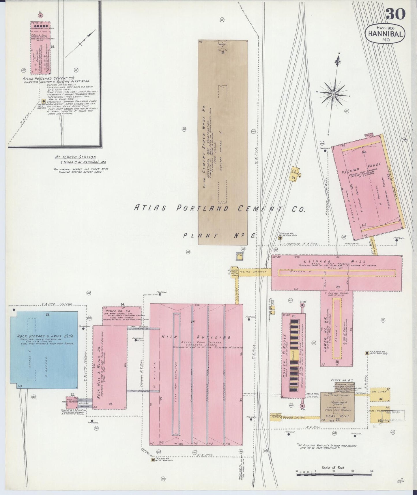 Sanborn Fire Insurance Map from Hannibal, Marion County, Missouri (1906), Sheet #0030 - Complete Map Set gallery image, historic Sanborn map, vintage wall art, Missouri Missouri