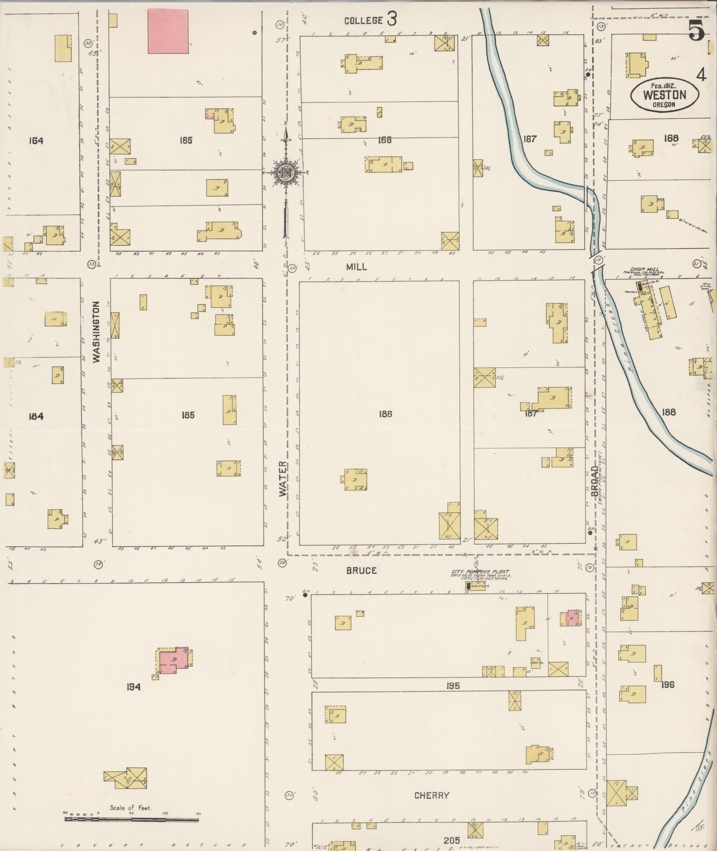 Sanborn Fire Insurance Map from Weston, Umatilla County, Oregon (1912), Sheet #0005 - Complete Map Set gallery image, historic Sanborn map, vintage wall art, Oregon Oregon