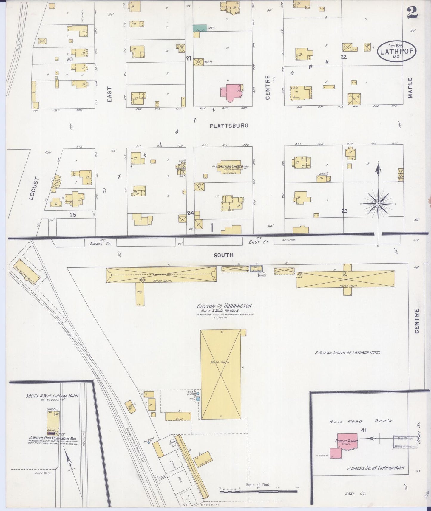 Sanborn Fire Insurance Map from Lathrop, Clinton County, Missouri (1898), Sheet #0002 - Historic Sanborn Fire Insurance Map Print, vintage old map wall art, antique decor, genealogy gift, Missouri Missouri map