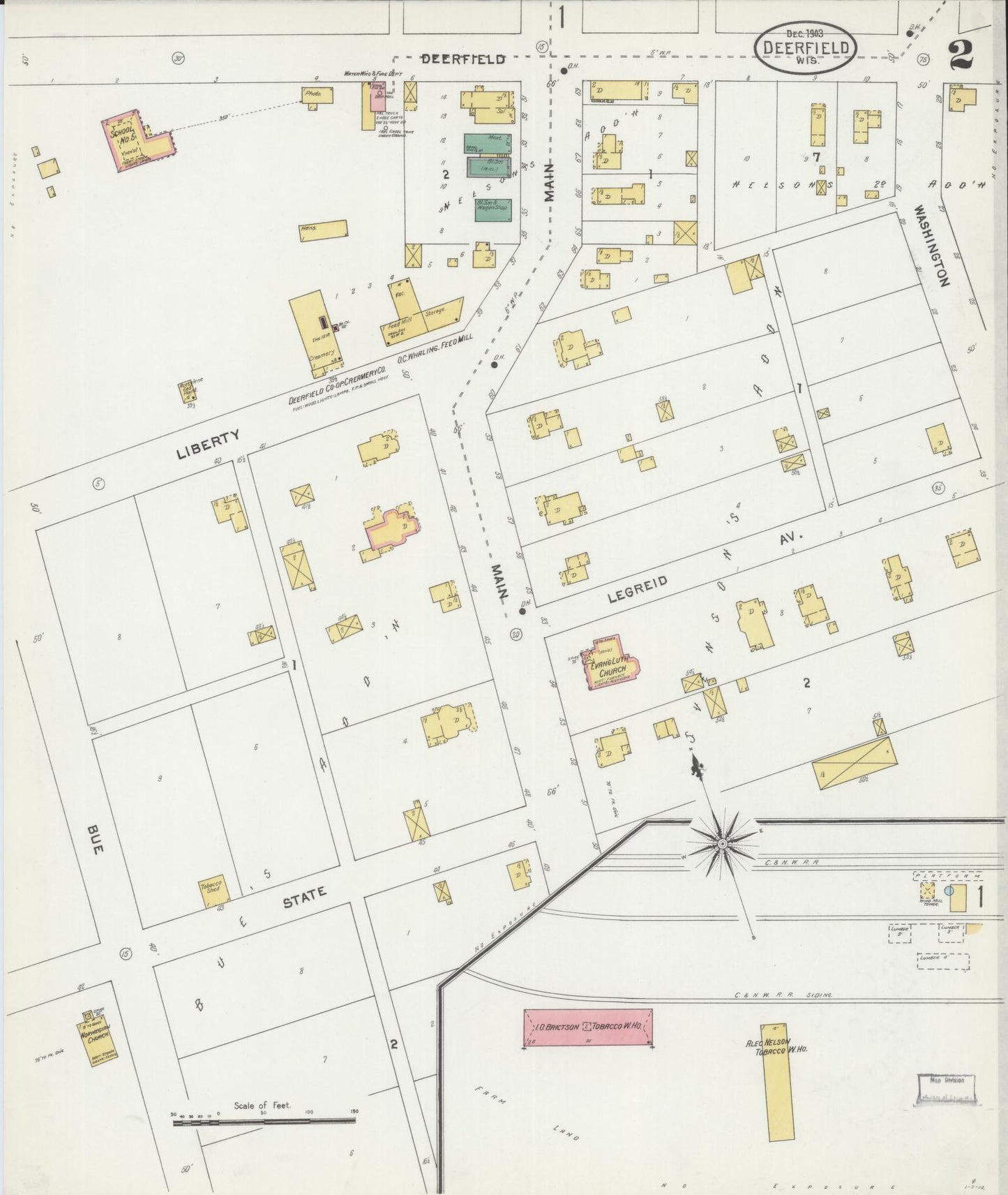 Sanborn Fire Insurance Map from Deerfield, Dane County, Wisconsin (1903), Sheet #0002 - Complete Map Set gallery image, historic Sanborn map, vintage wall art, Wisconsin Wisconsin
