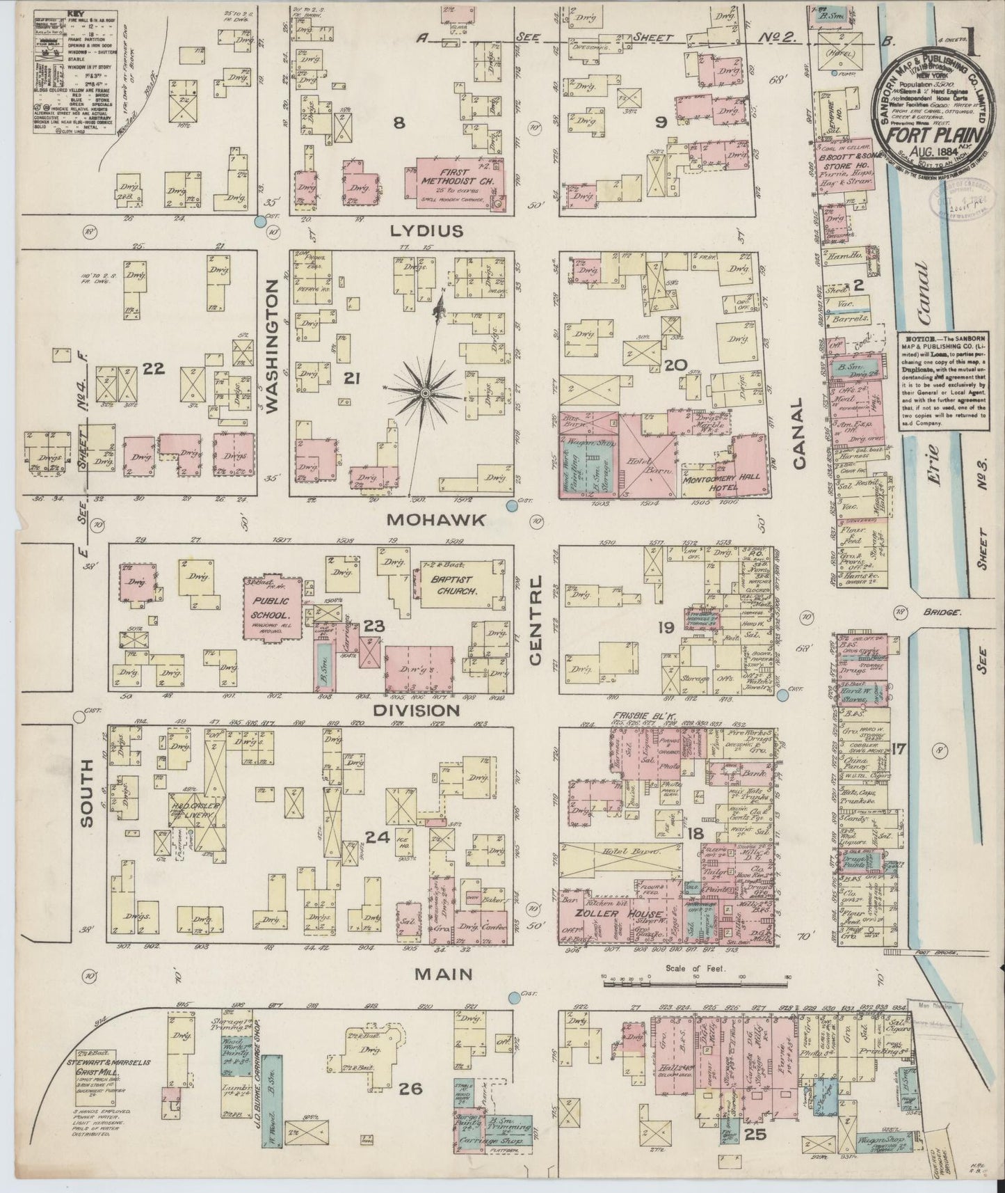 Sanborn Fire Insurance Map from Fort Plain, Montgomery County, New York. (1884) – Historic Sanborn Fire Insurance Map Print