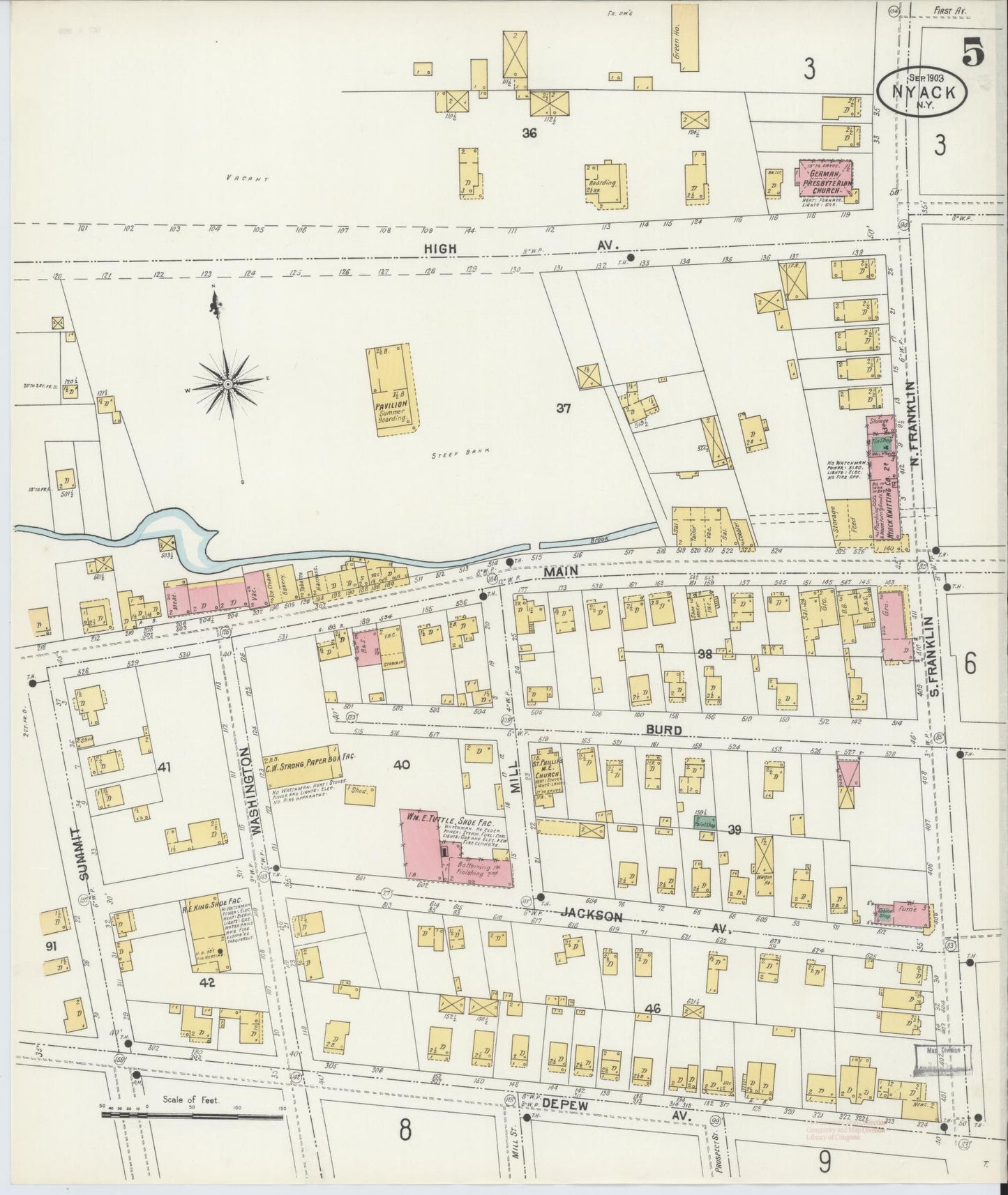 Sanborn Fire Insurance Map from Nyack, Rockland County, New York. (1903), Sheet #0005
