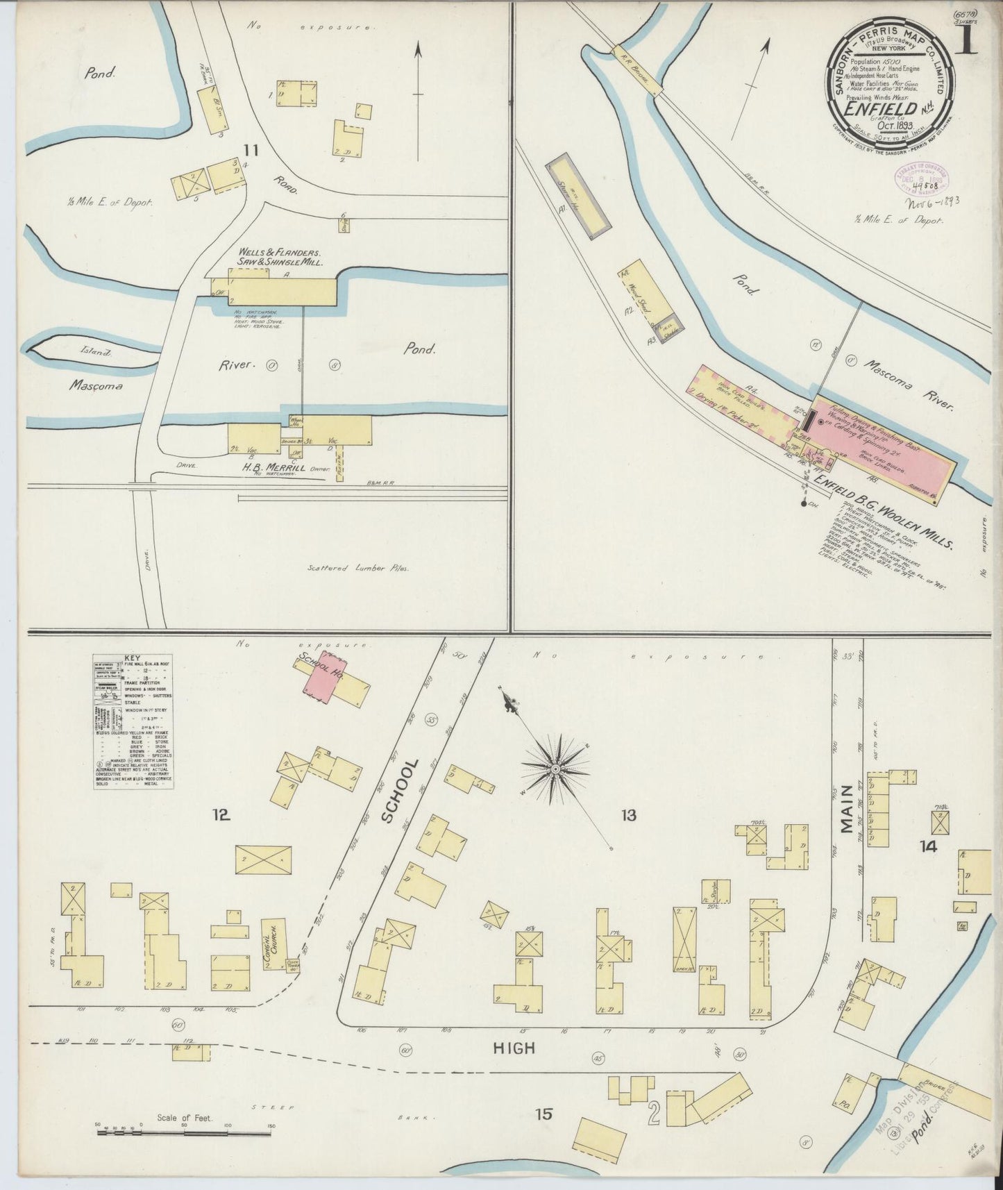 Sanborn Fire Insurance Map from Enfield, Grafton County, New Hampshire. (1893) – Historic Sanborn Fire Insurance Map Print