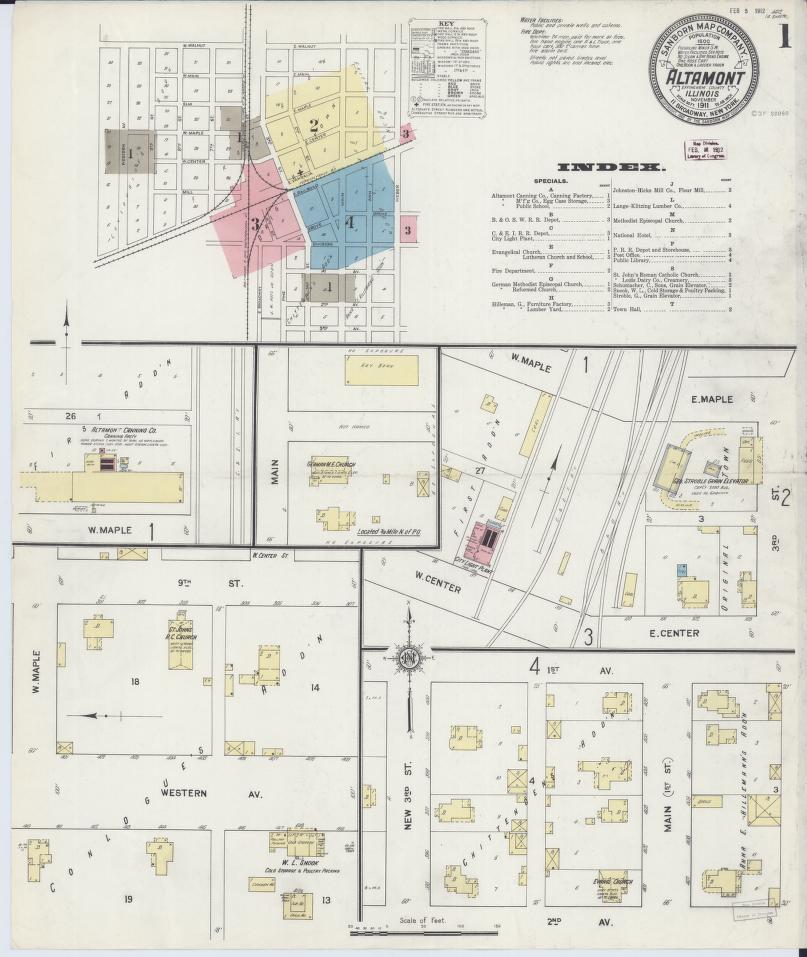 Sanborn Fire Insurance Map from Altamont, Effingham County, Illinois. (1911) – Map View