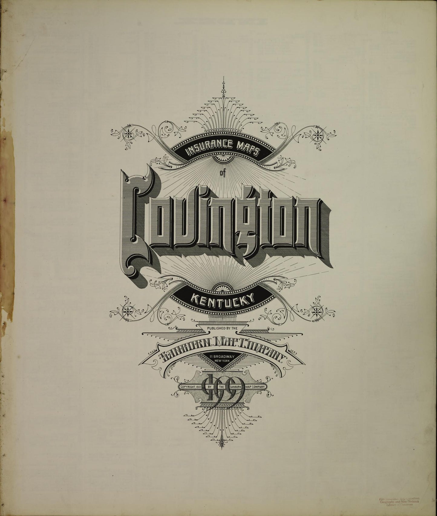 Sanborn Fire Insurance Map from Covington, Kenton County, Kentucky (1909), Sheet #0001 - Historic Sanborn Fire Insurance Map Print, vintage old map wall art, antique decor, genealogy gift, Kentucky Kentucky map