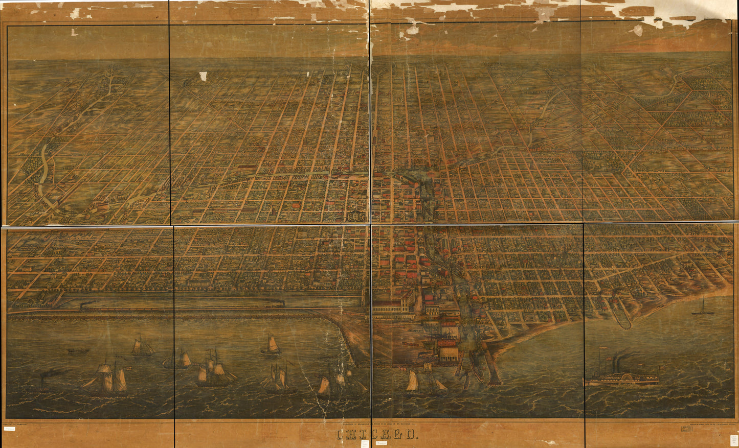 Chicago. (1857) – Historic Bird’s-Eye View Panorama Print