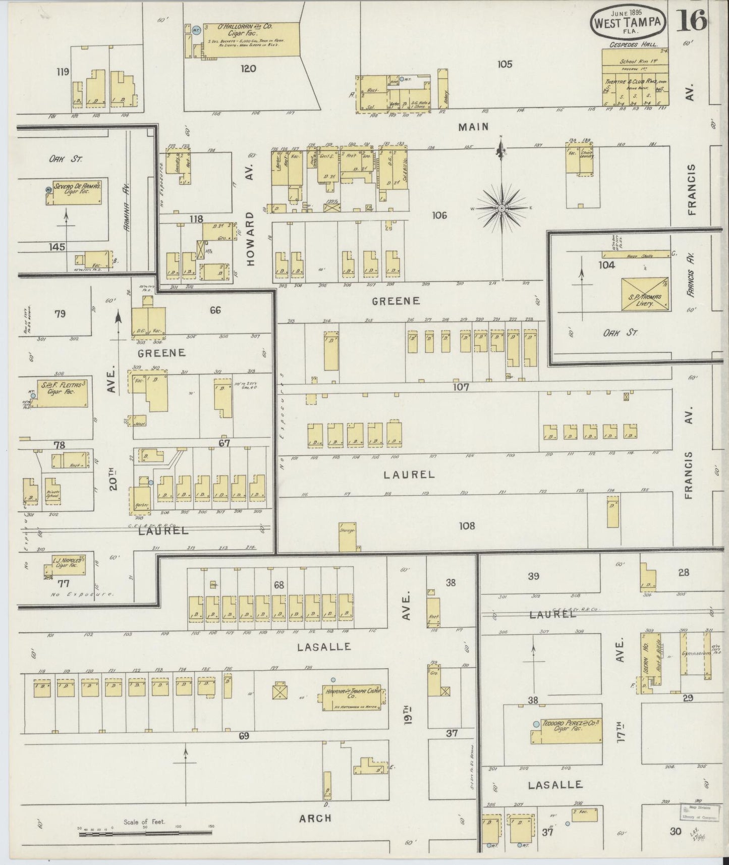 Sanborn Fire Insurance Map from Tampa, Hillsborough County, Florida (1895), Sheet #0020 - Historic Sanborn Fire Insurance Map Print, vintage old map wall art, antique decor, genealogy gift, Florida Florida map