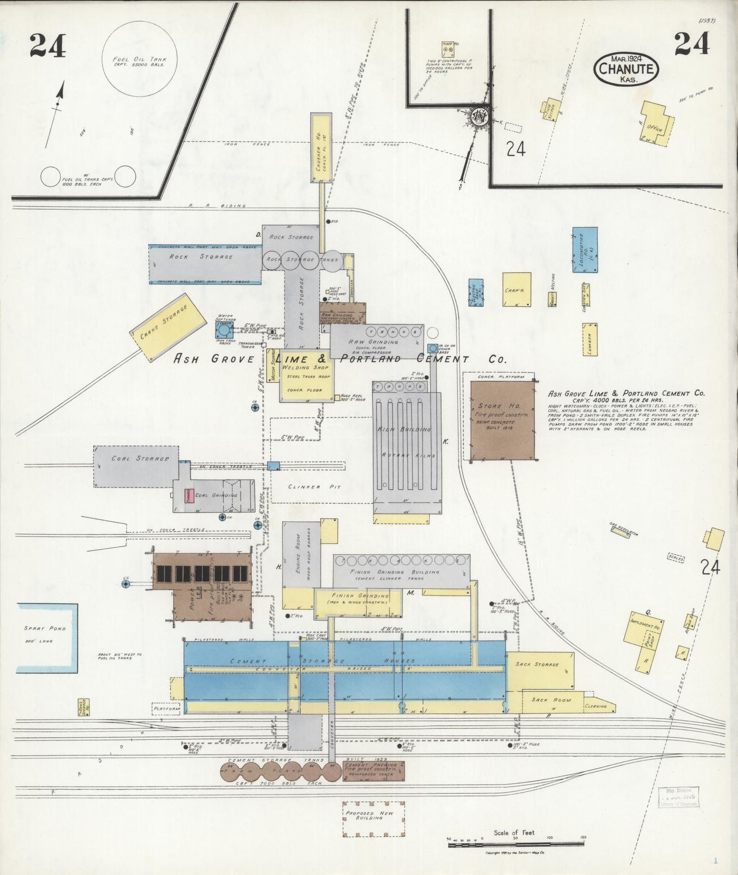 Sanborn Fire Insurance Map from Chanute, Neosho County, Kansas (1924), Sheet #0024 - Historic Sanborn Fire Insurance Map Print, vintage old map wall art, antique decor, genealogy gift, Kansas Kansas map