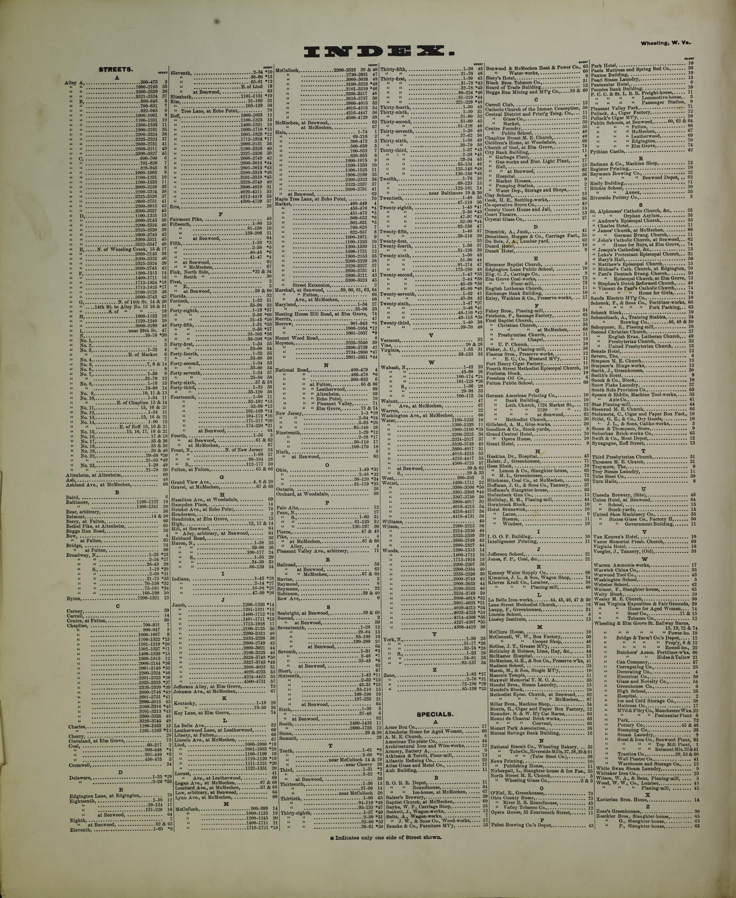 Sanborn Fire Insurance Map from Wheeling, Ohio County, West Virginia (1902), Sheet #0001 - Historic Sanborn Fire Insurance Map Print, vintage old map wall art, antique decor, genealogy gift, Wheeling Ohio map
