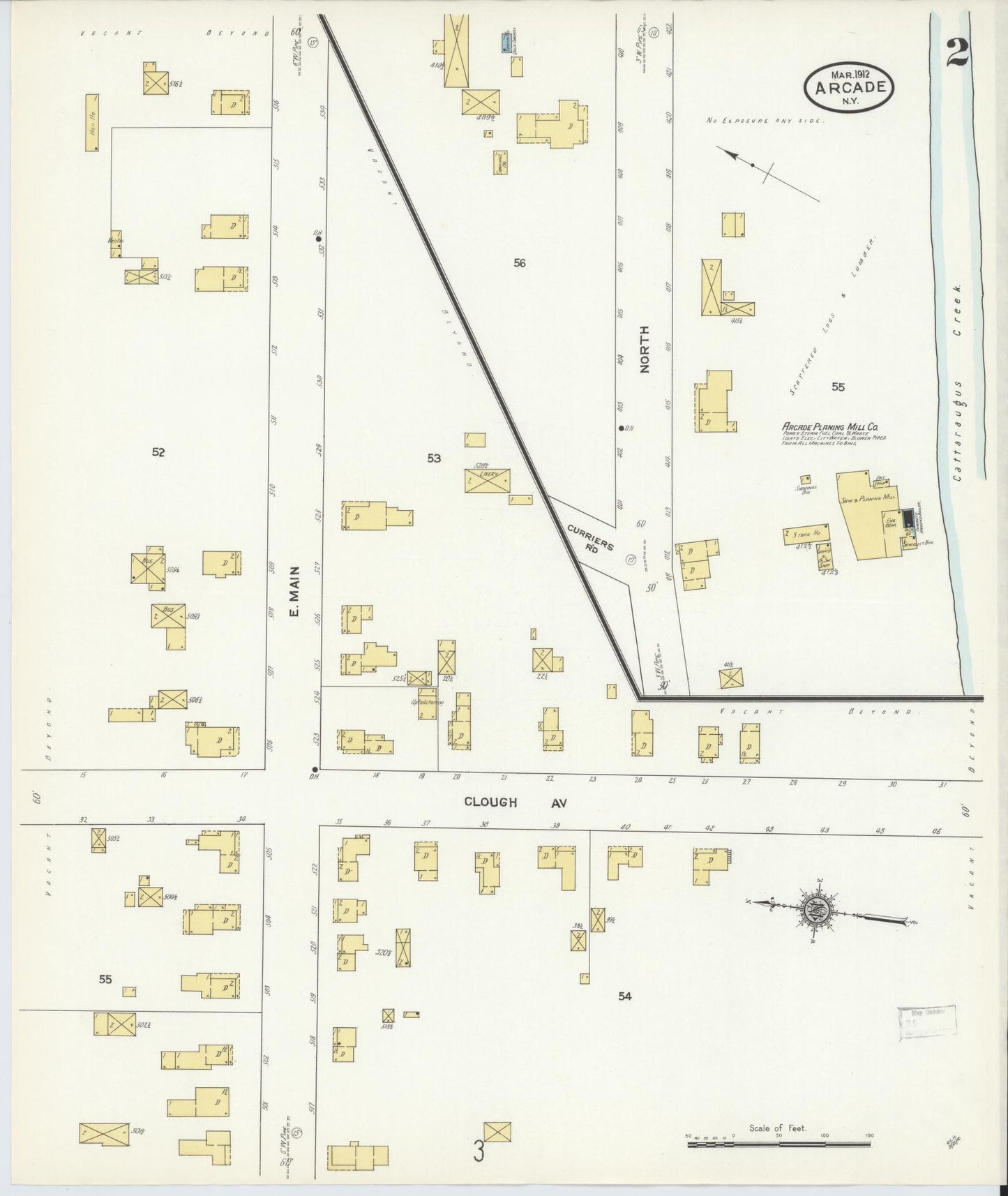 Sanborn Fire Insurance Map from Arcade, Wyoming County, New York (1912), Sheet #0002 - Historic Sanborn Fire Insurance Map Print, vintage old map wall art, antique decor, genealogy gift, Arcade Wyoming map
