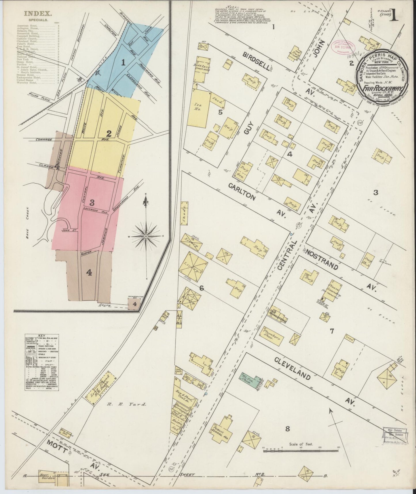 Sanborn Fire Insurance Map from Far Rockaway, Queens County, New York. (1890) – Historic Sanborn Fire Insurance Map Print