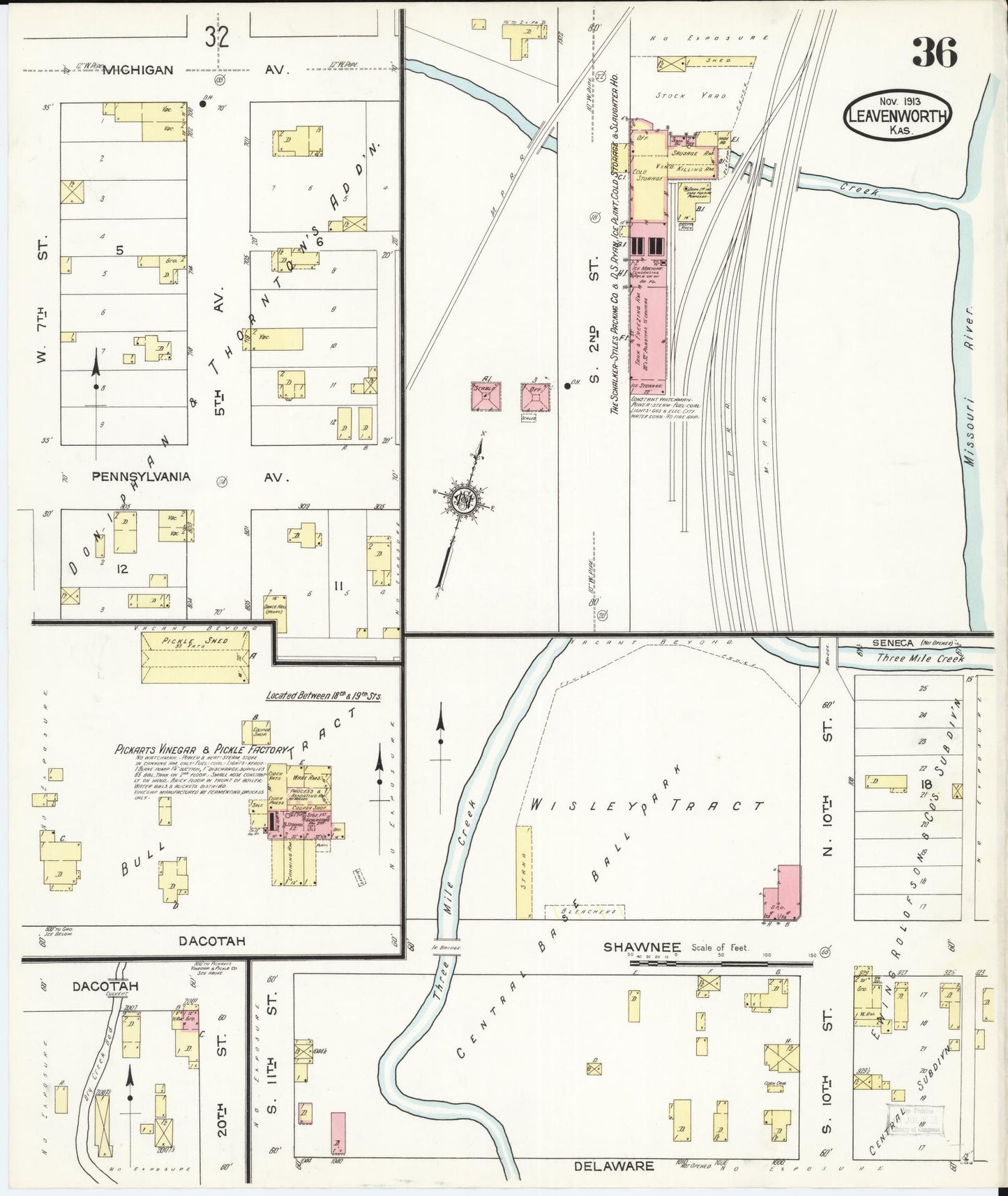 Sanborn Fire Insurance Map from Leavenworth, Leavenworth County, Kansas (1913), Sheet #0037 - Historic Sanborn Fire Insurance Map Print, vintage old map wall art, antique decor, genealogy gift, Kansas Kansas map